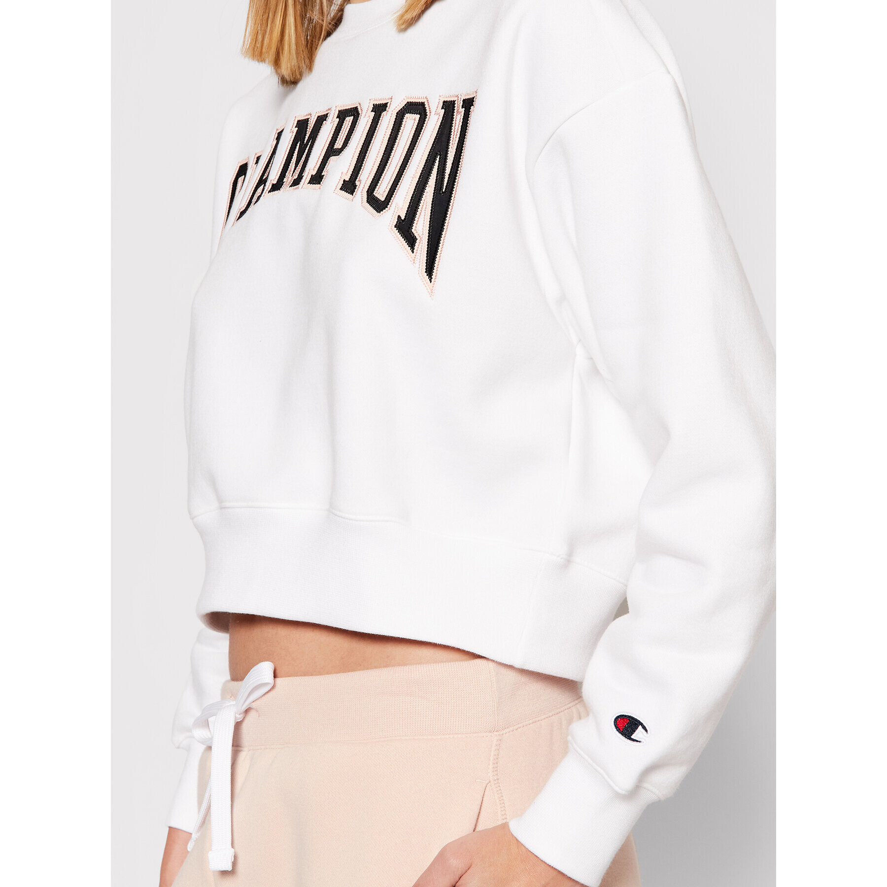 Champion Суитшърт Collegiate Logo 114767 Бял Regular Fit - Pepit.bg