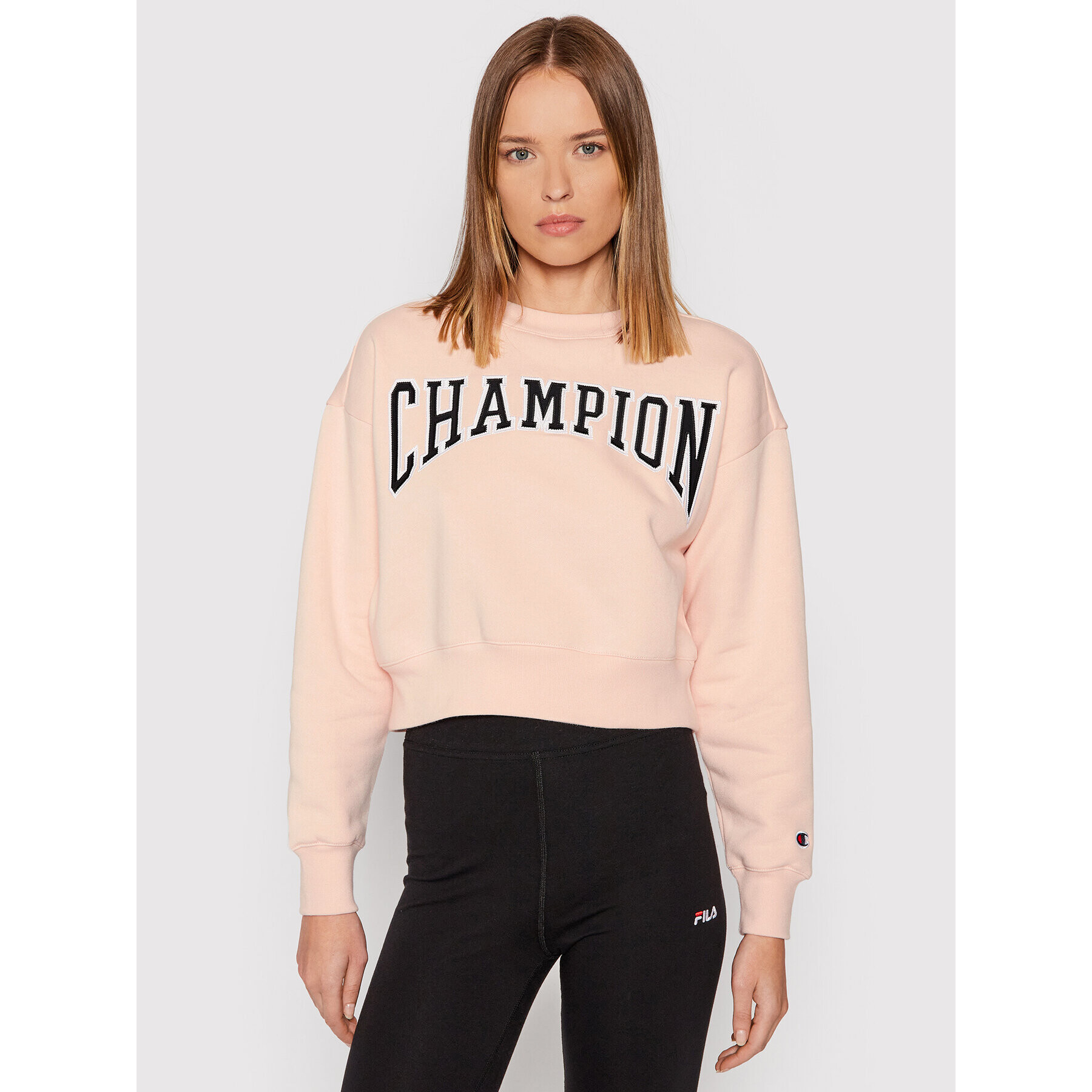 Champion Суитшърт Collegiate Logo 114767 Розов Regular Fit - Pepit.bg