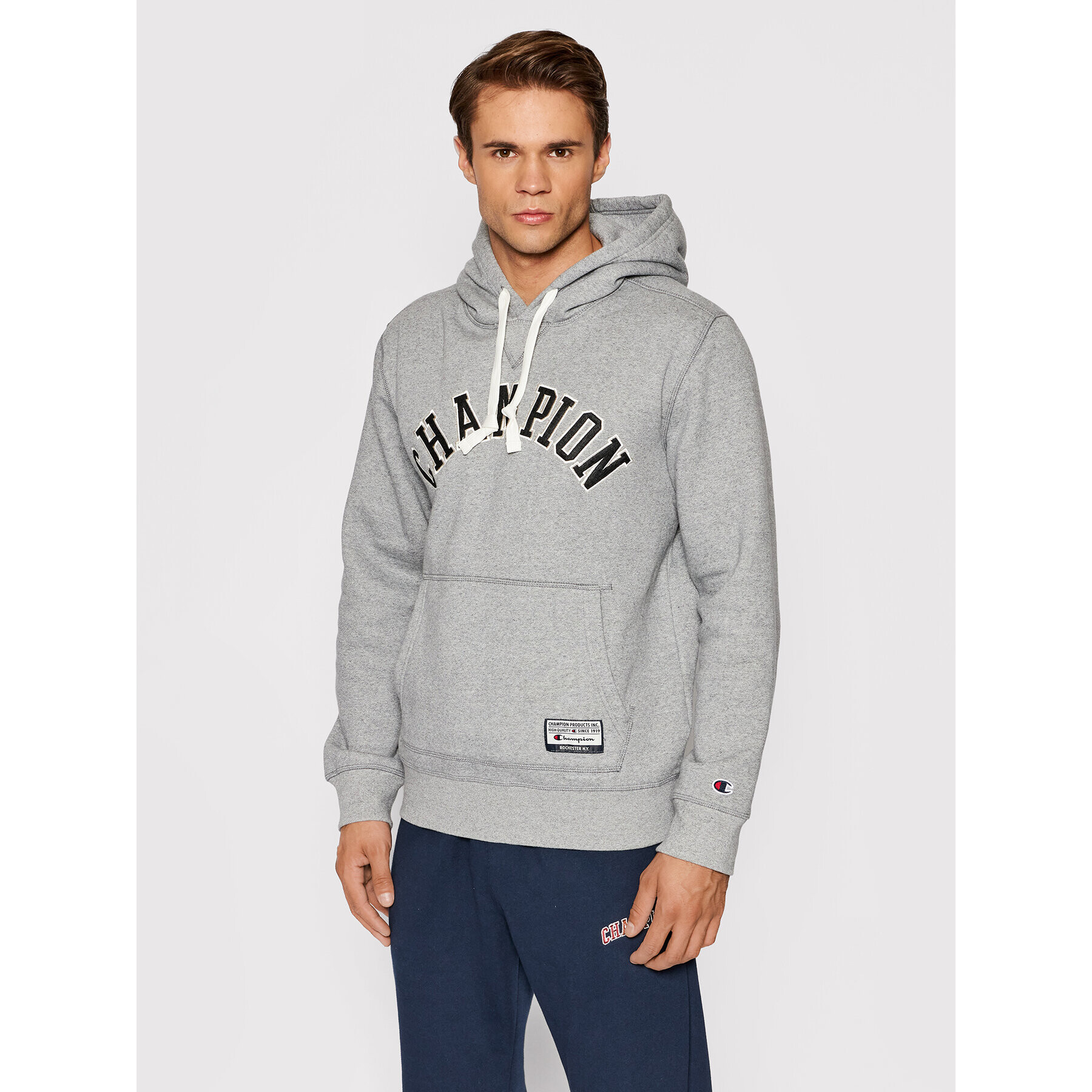 Champion Суитшърт Collegiate Logo 216569 Сив Regular Fit - Pepit.bg