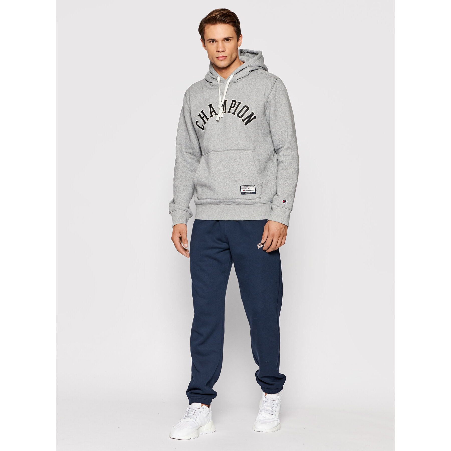 Champion Суитшърт Collegiate Logo 216569 Сив Regular Fit - Pepit.bg