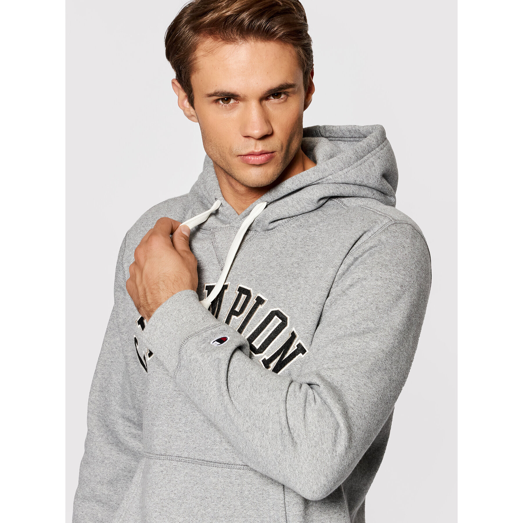 Champion Суитшърт Collegiate Logo 216569 Сив Regular Fit - Pepit.bg