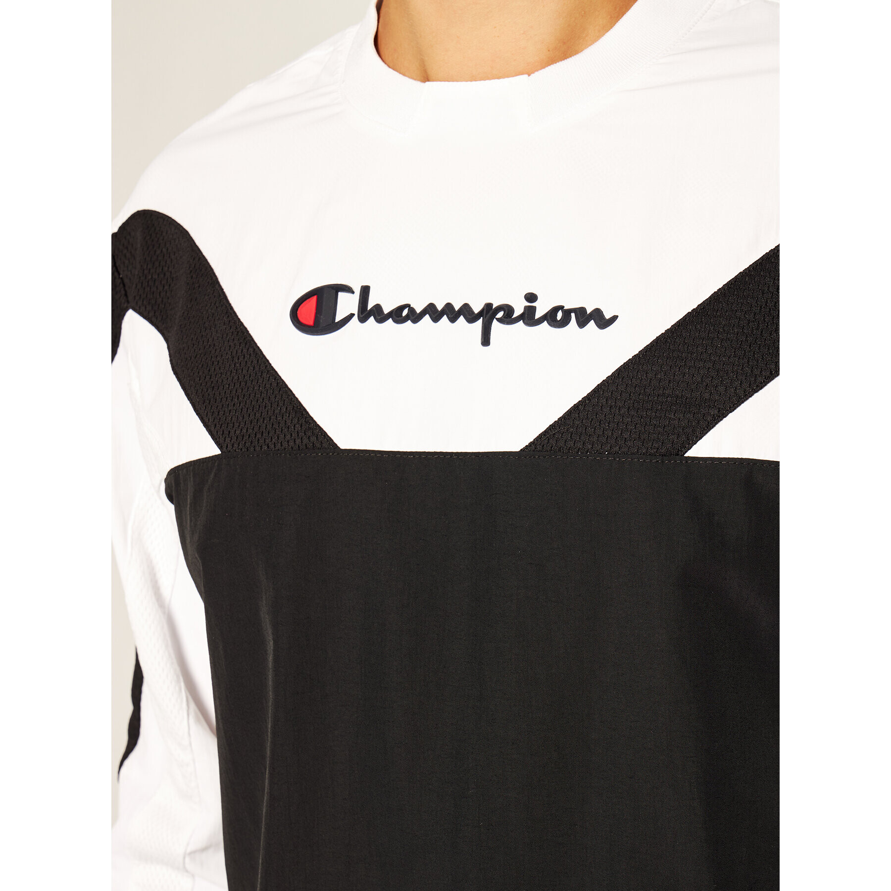 Champion Суитшърт Colour Block And Stripe Track 214262 Черен Custom Fit - Pepit.bg