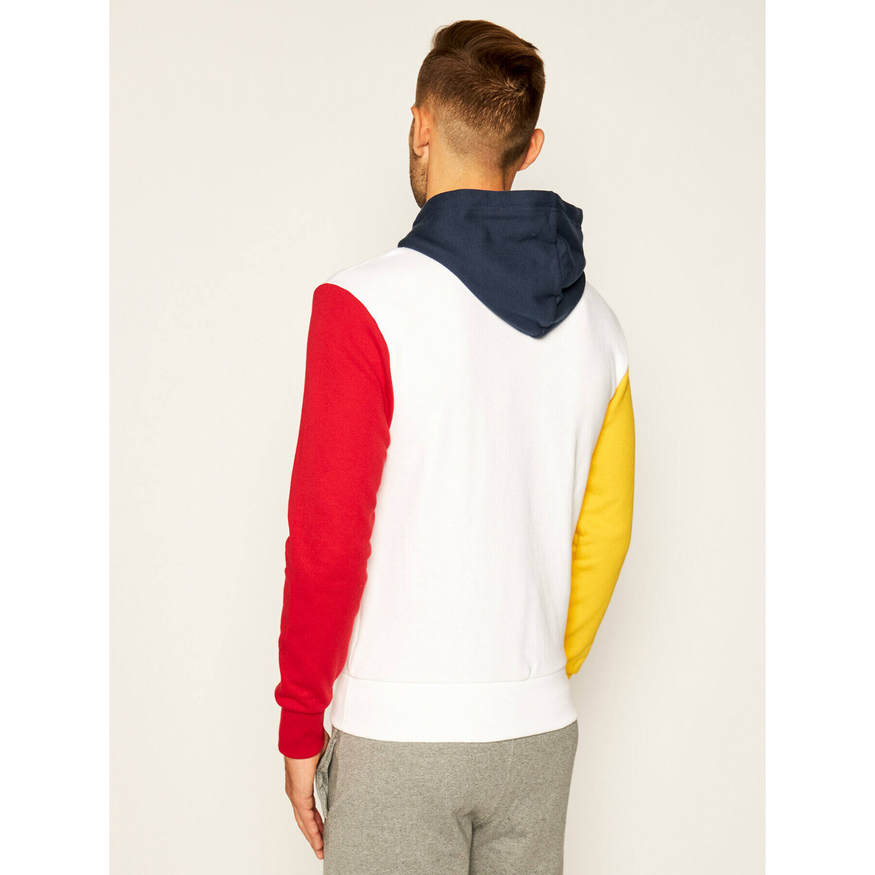 Champion Суитшърт Contrast Colour Block 214356 Бял Regular Fit - Pepit.bg