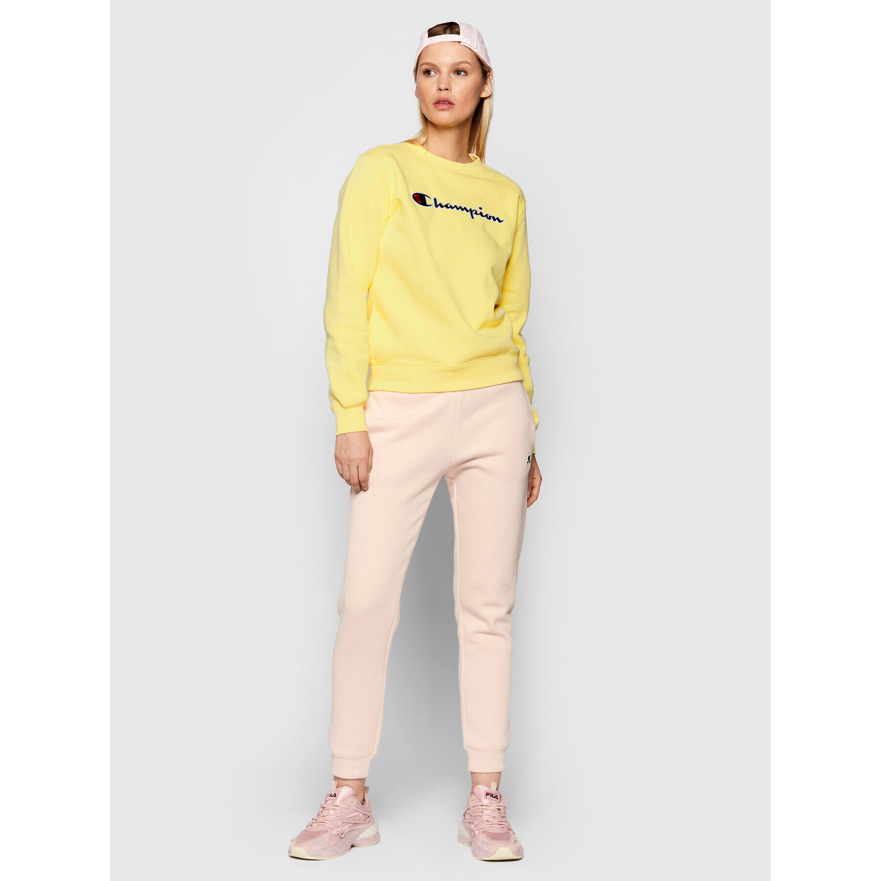 Champion Суитшърт Crewneck 114462 Жълт Regular Fit - Pepit.bg