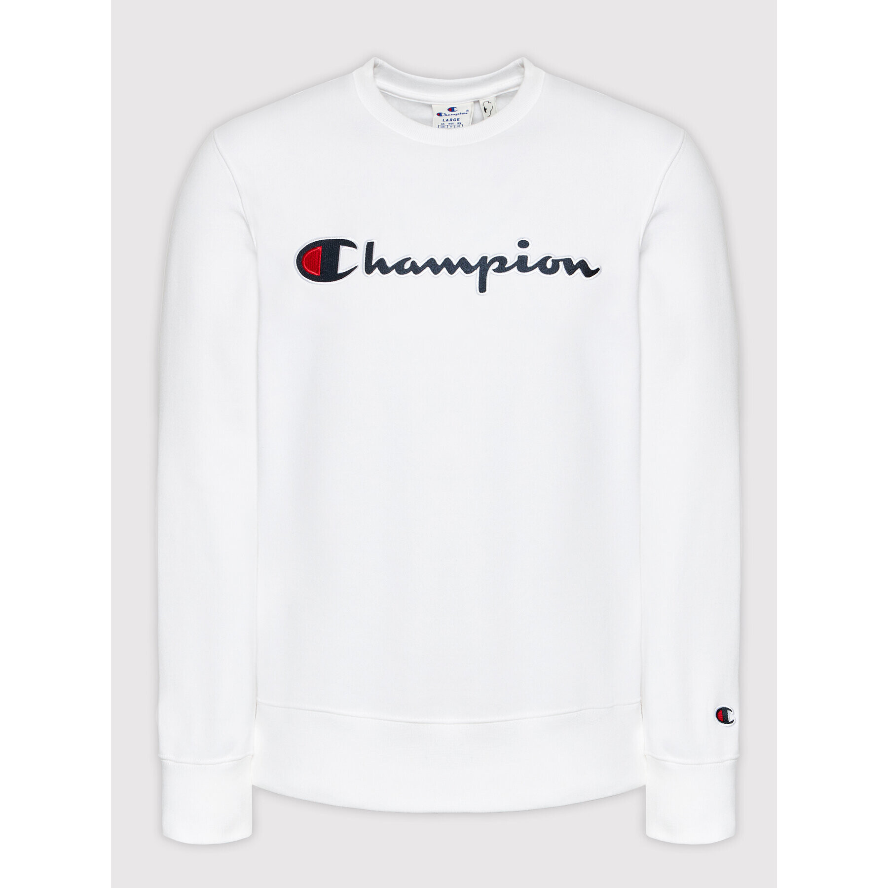 Champion Суитшърт Crewneck 216471 Бял Custom Fit - Pepit.bg