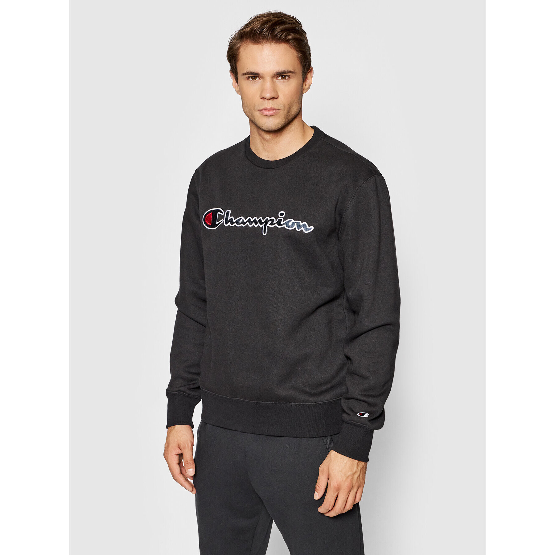 Champion Суитшърт Crewneck 216471 Черен Custom Fit - Pepit.bg