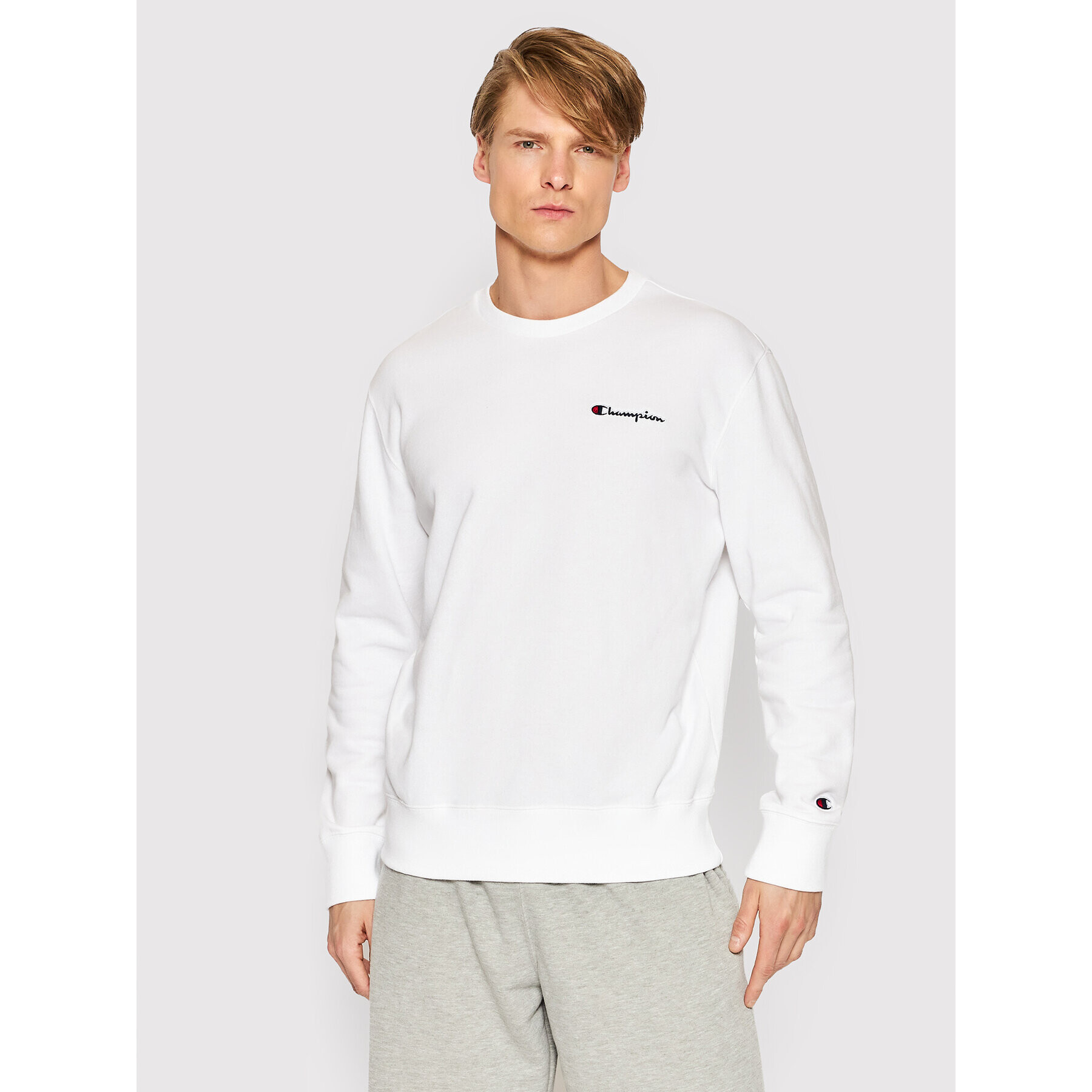 Champion Суитшърт Crewneck 217065 Бял Comfort Fit - Pepit.bg