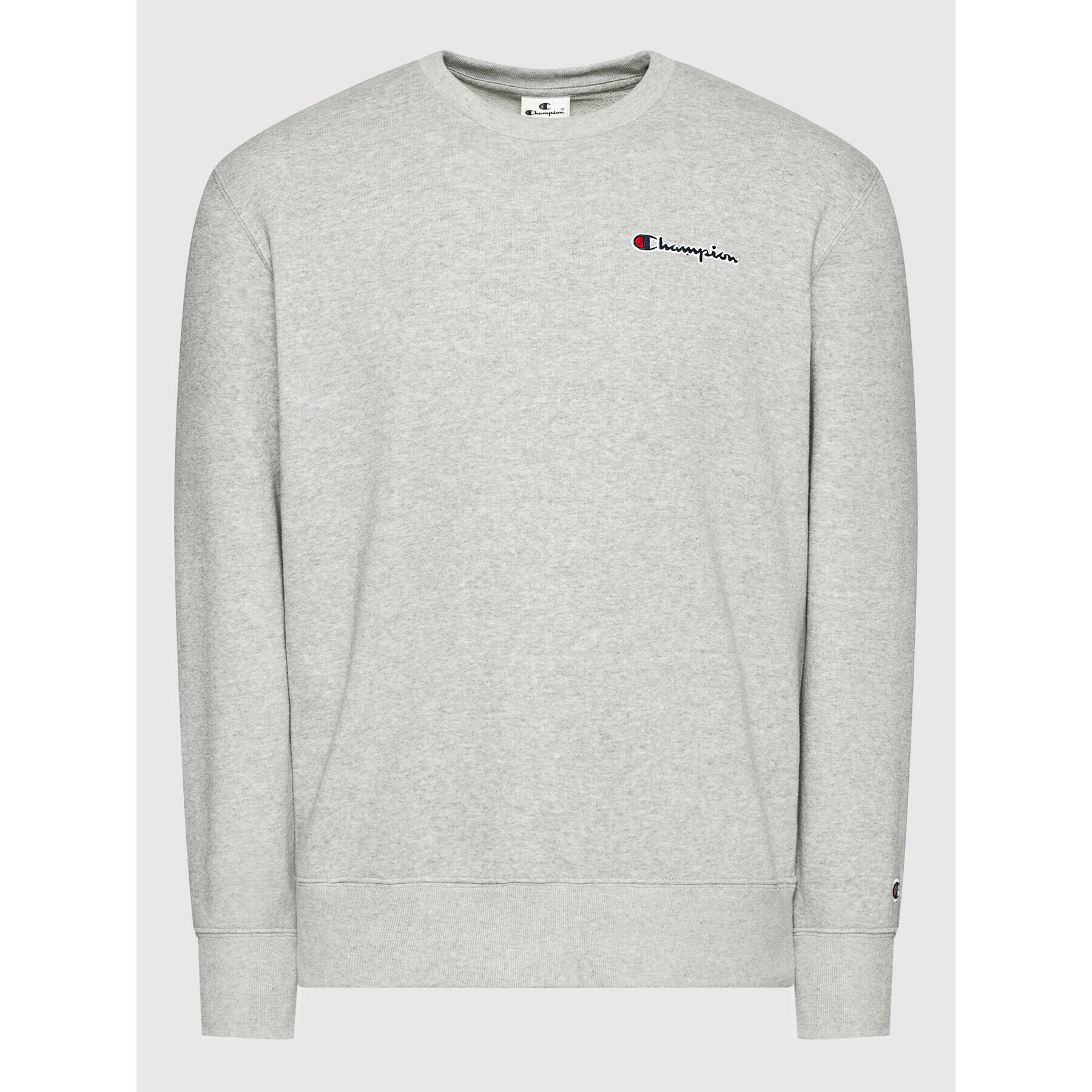 Champion Суитшърт Crewneck Small Script Logo 217065 Сив Comfort Fit - Pepit.bg