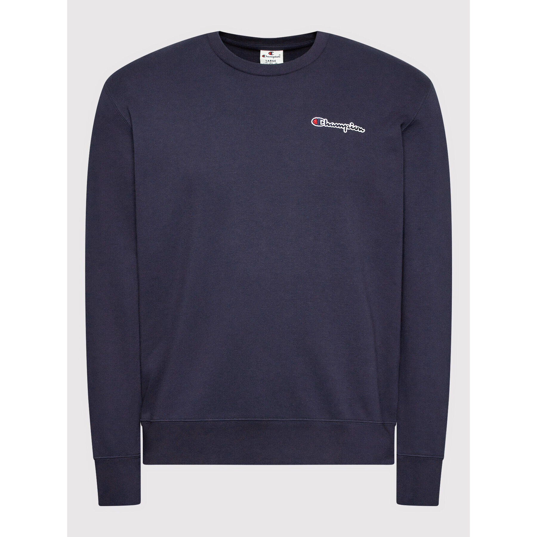 Champion Суитшърт Crewneck Small Script Logo 217065 Тъмносин Comfort Fit - Pepit.bg