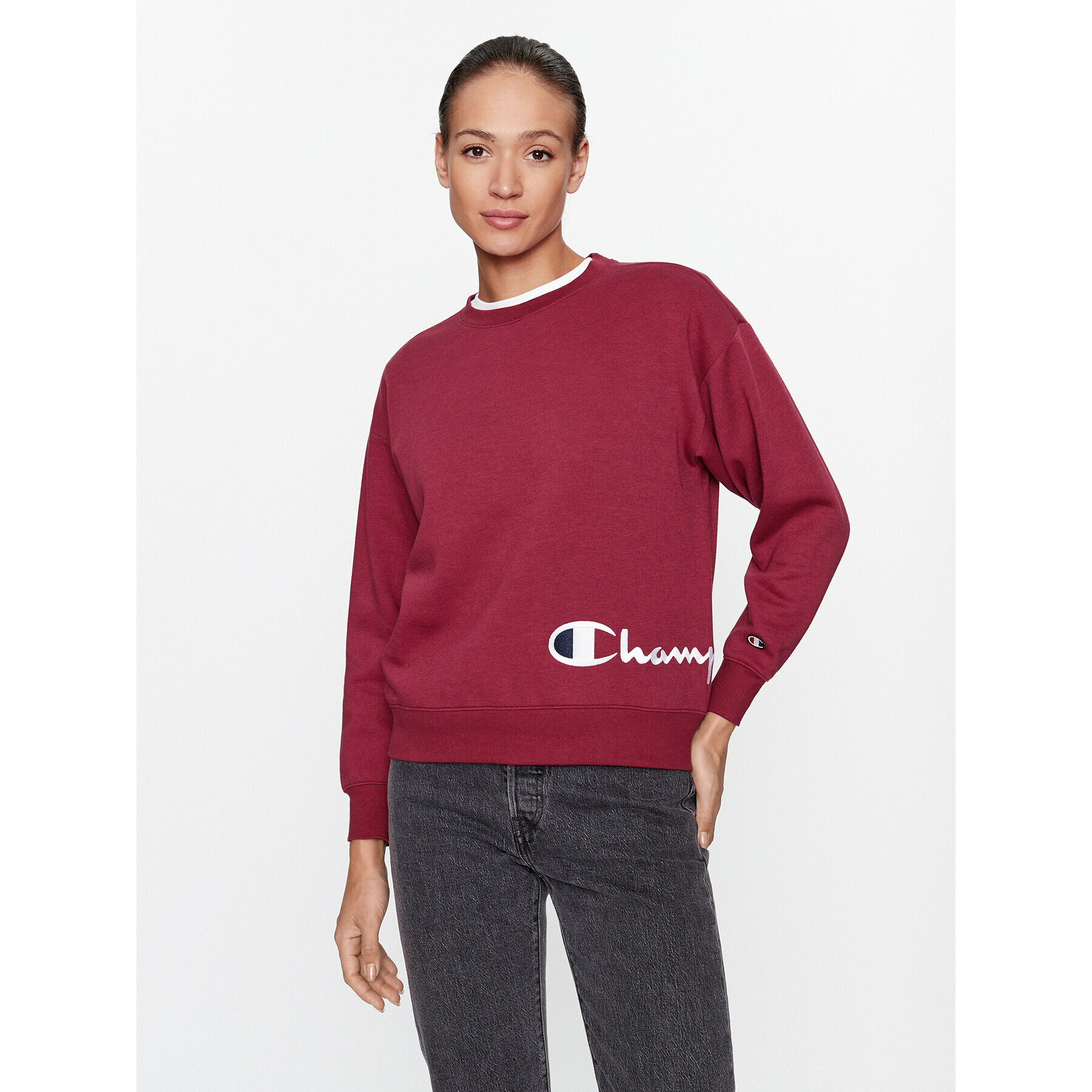 Champion Суитшърт Crewneck Sweatshirt 116587 Бордо Regular Fit - Pepit.bg