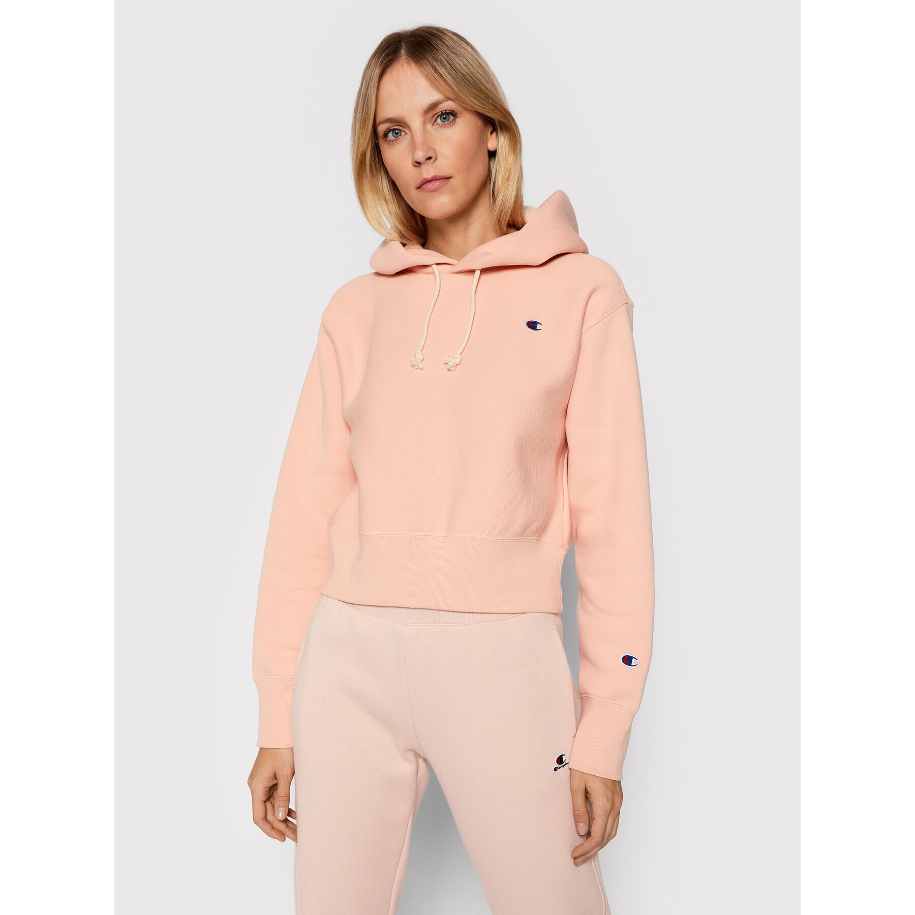 Champion Суитшърт Cropped 114613 Розов Custom Fit - Pepit.bg