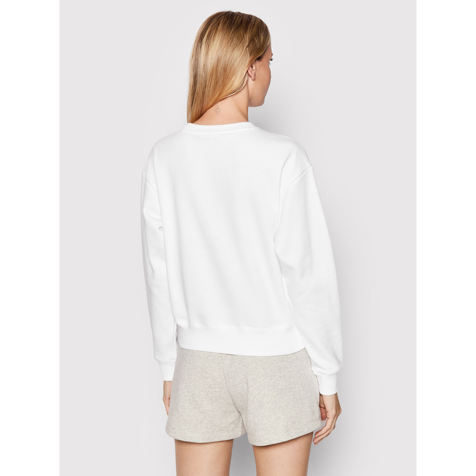 Champion Суитшърт Embroidered 114923 Бял Boxy Fit - Pepit.bg
