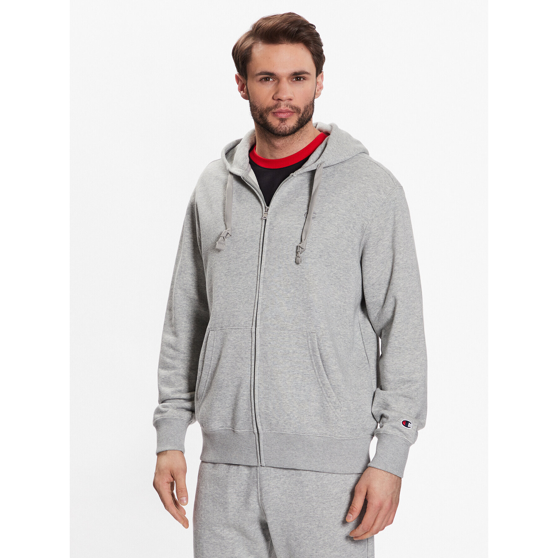 Champion Суитшърт Embroidered 218493 Сив Relaxed Fit - Pepit.bg