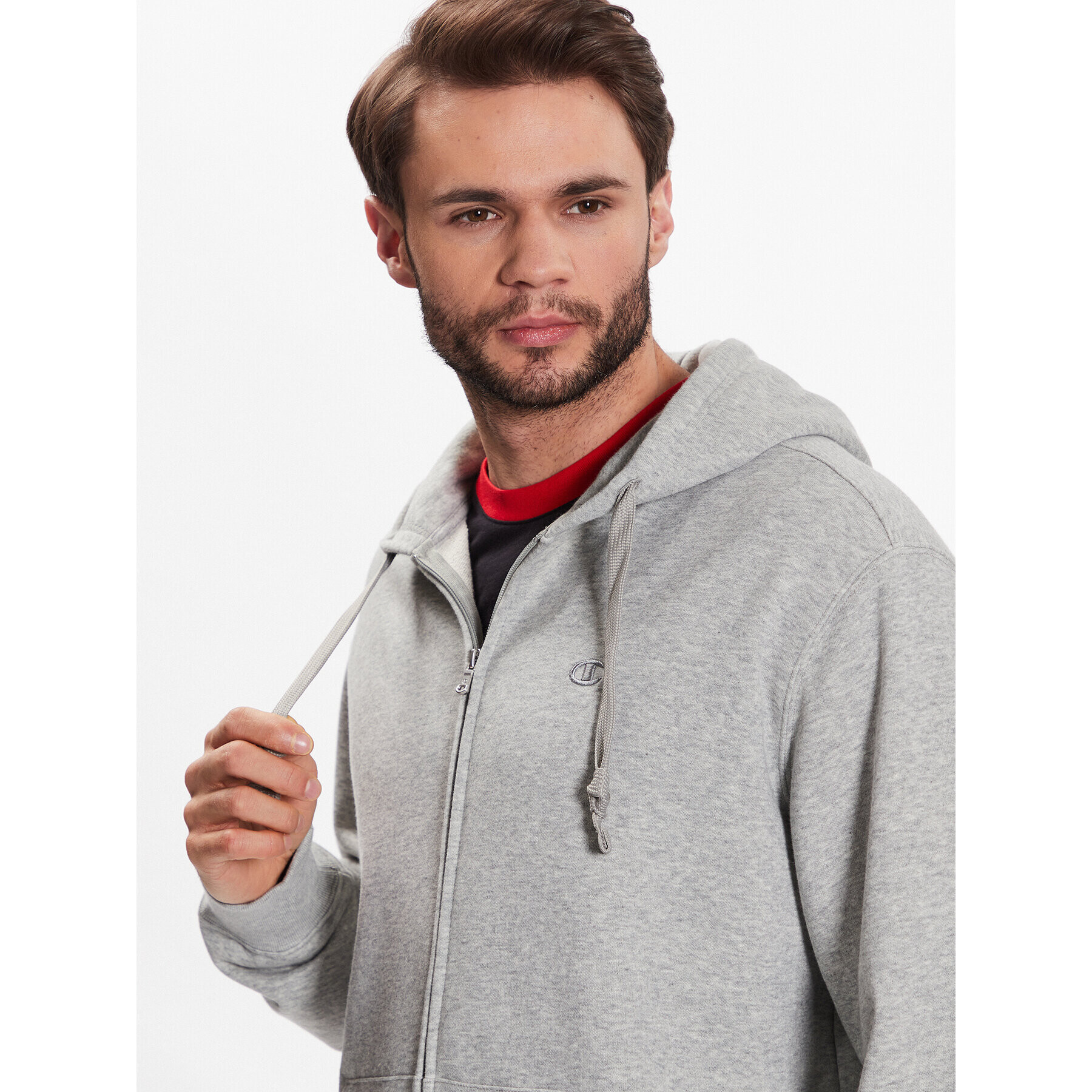 Champion Суитшърт Embroidered 218493 Сив Relaxed Fit - Pepit.bg