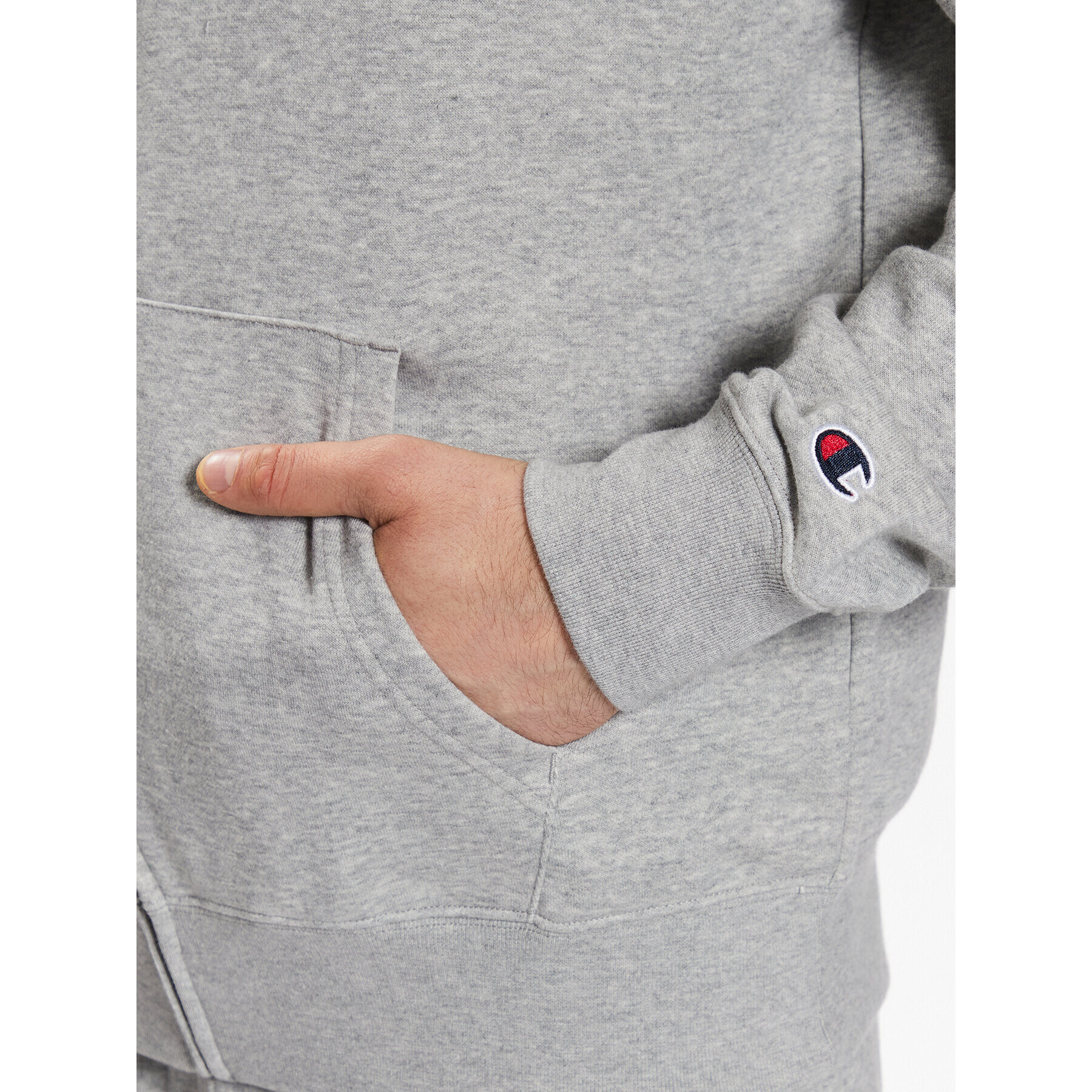 Champion Суитшърт Embroidered 218493 Сив Relaxed Fit - Pepit.bg