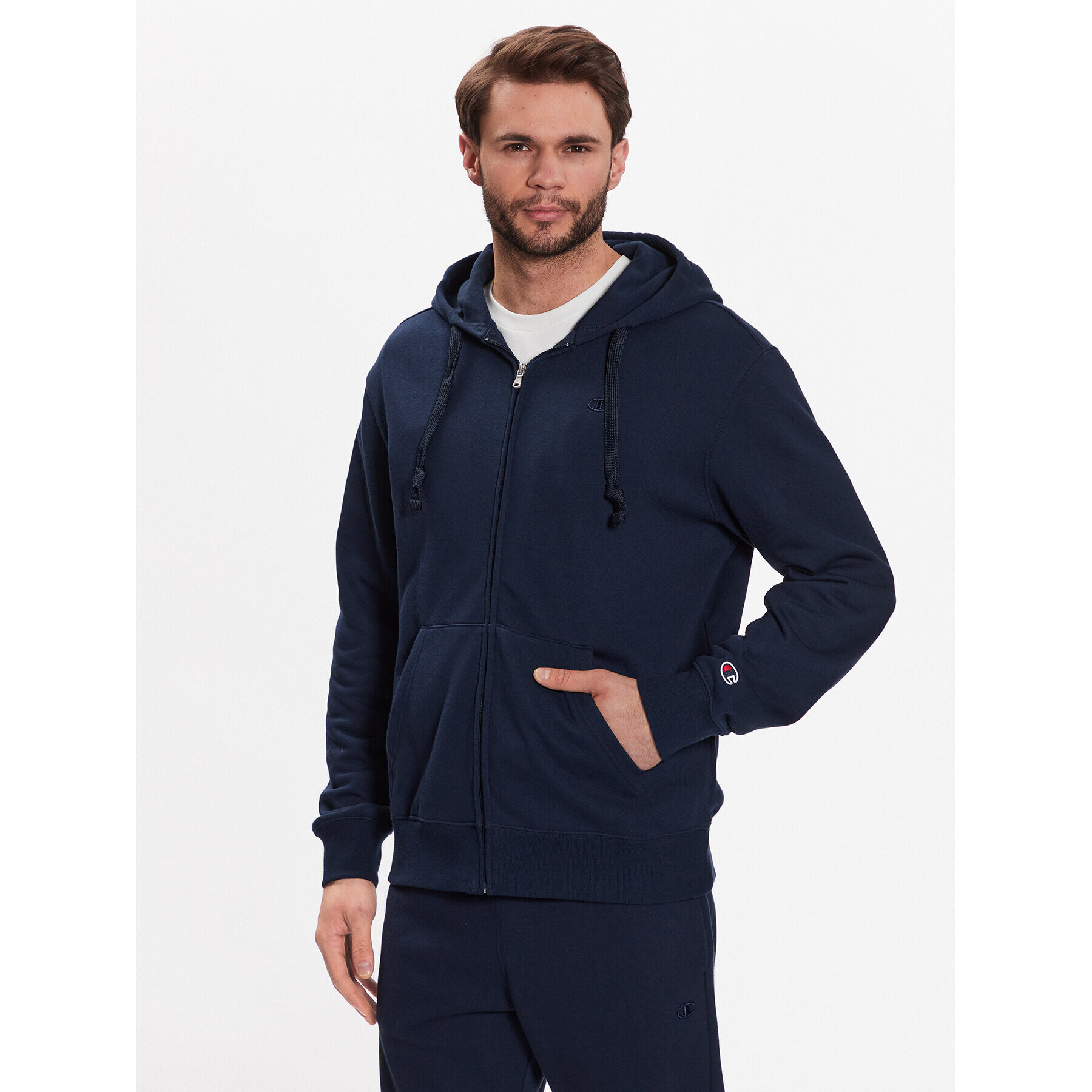 Champion Суитшърт Embroidered 218493 Тъмносин Regular Fit - Pepit.bg