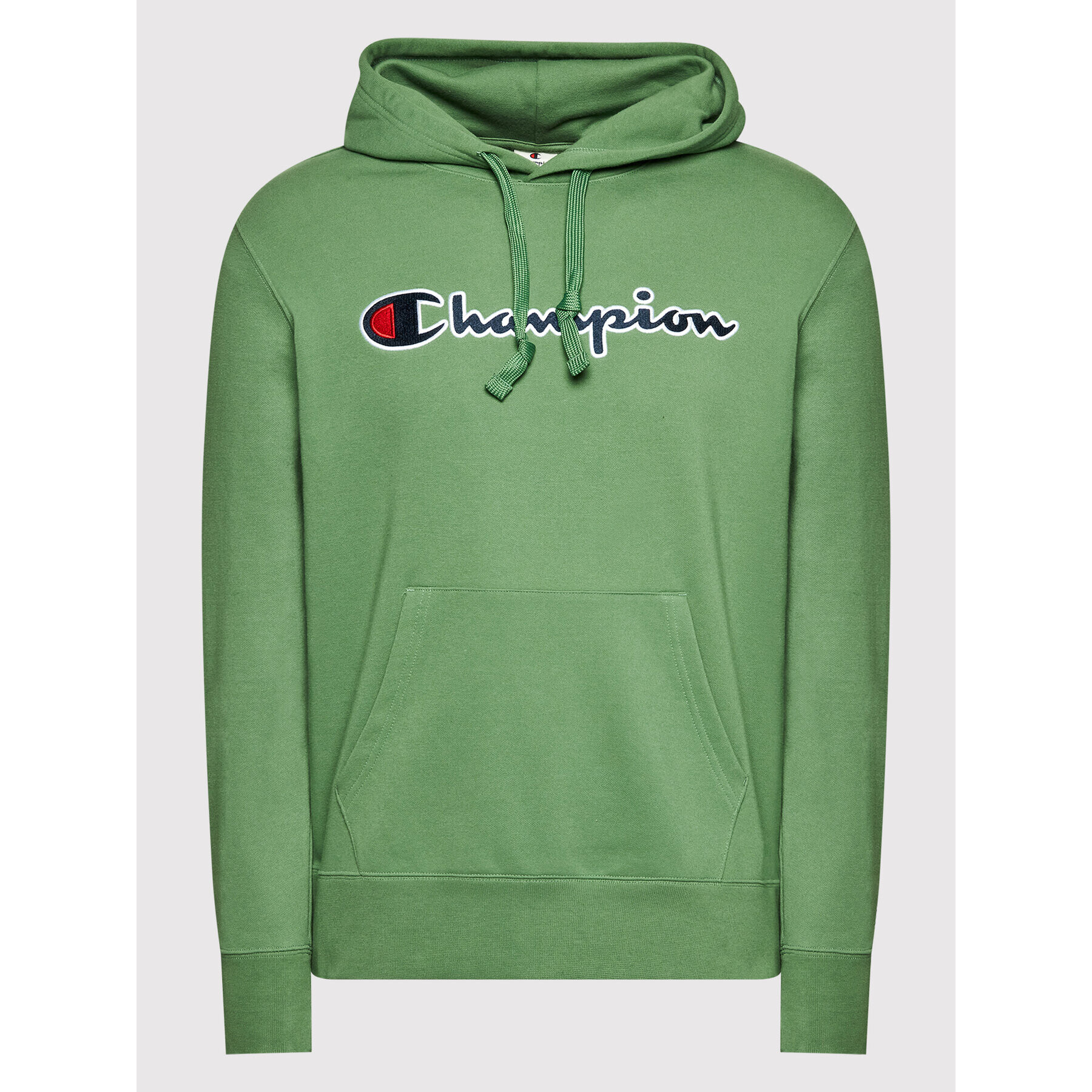 Champion Суитшърт Embroidered Script Logo 217060 Зелен Custom Fit - Pepit.bg