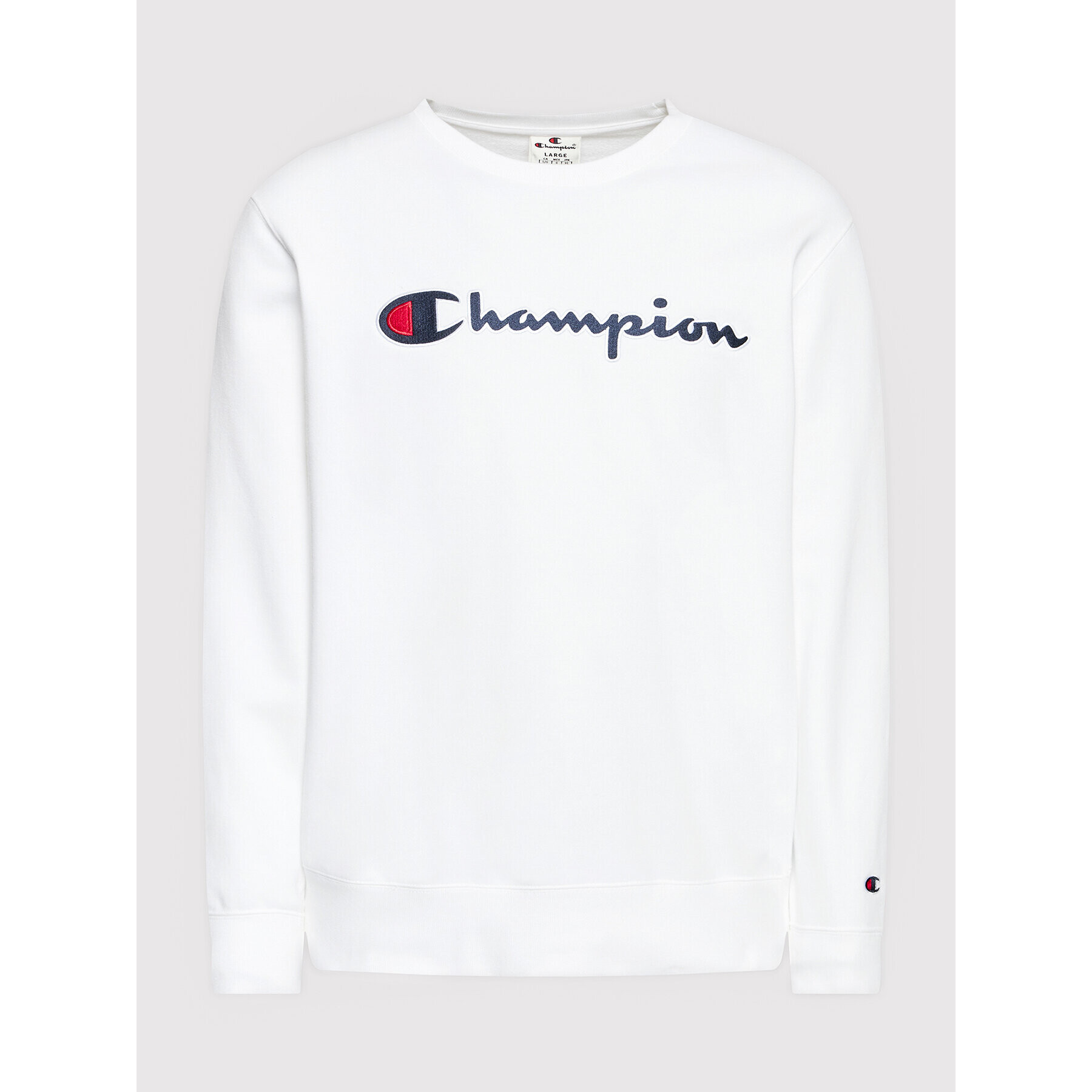 Champion Суитшърт Embroidered Script Logo 217061 Бял Regular Fit - Pepit.bg