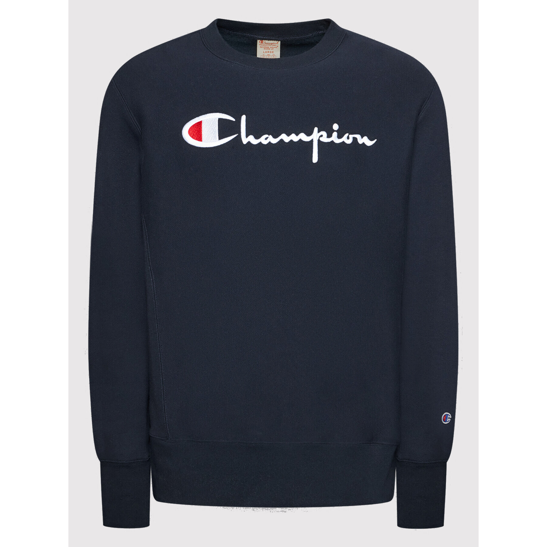 Champion Суитшърт Embroidered Script Logo Reverse Weave 216539 Тъмносин Regular Fit - Pepit.bg