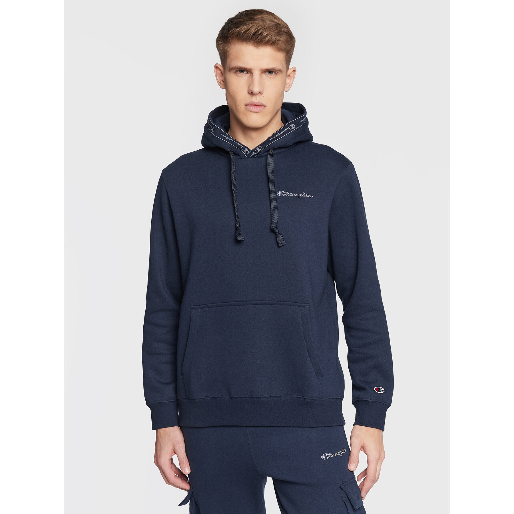 Champion Суитшърт Embroidered Small Logo 217869 Тъмносин Regular Fit - Pepit.bg