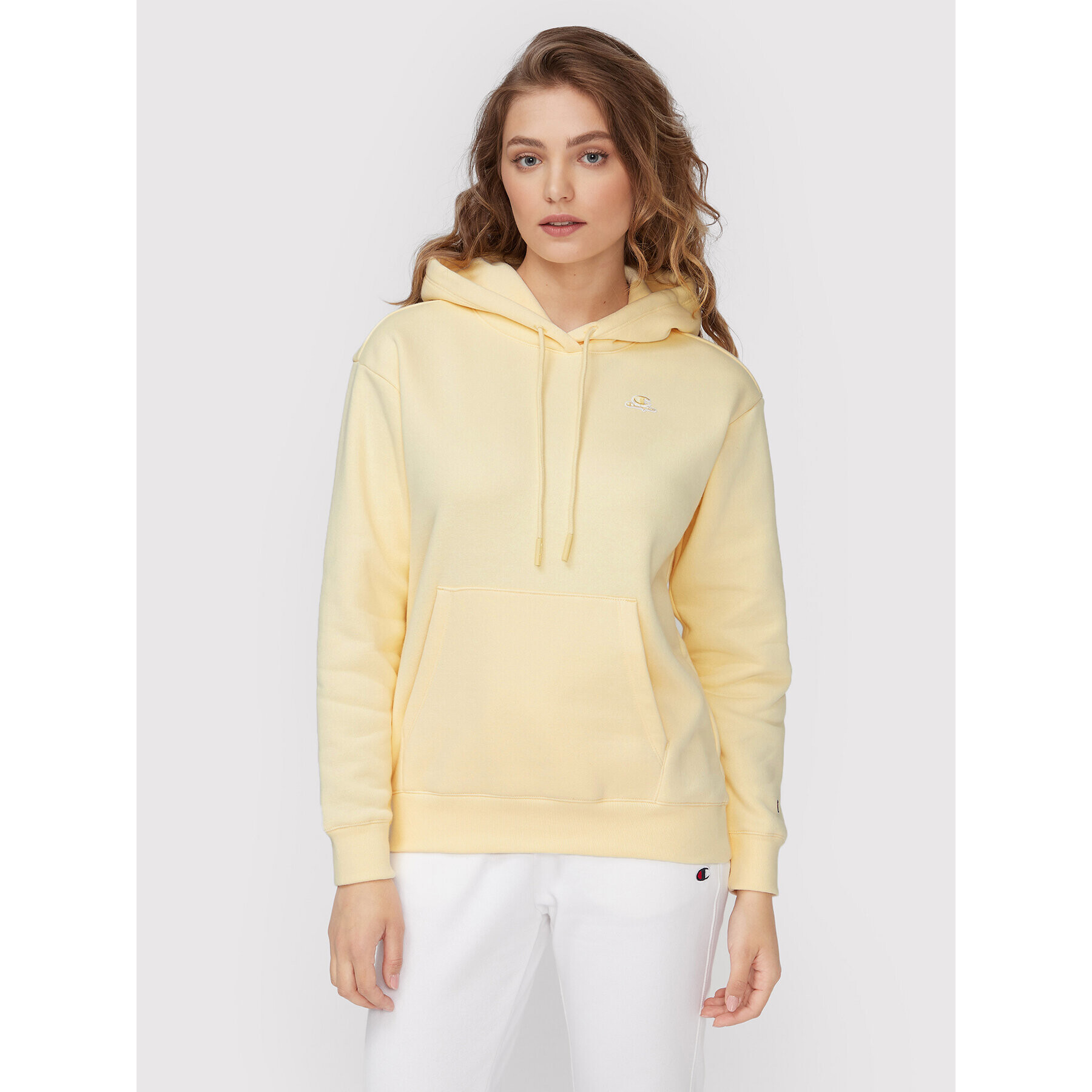 Champion Суитшърт Embroidery 115479 Жълт Relaxed Fit - Pepit.bg