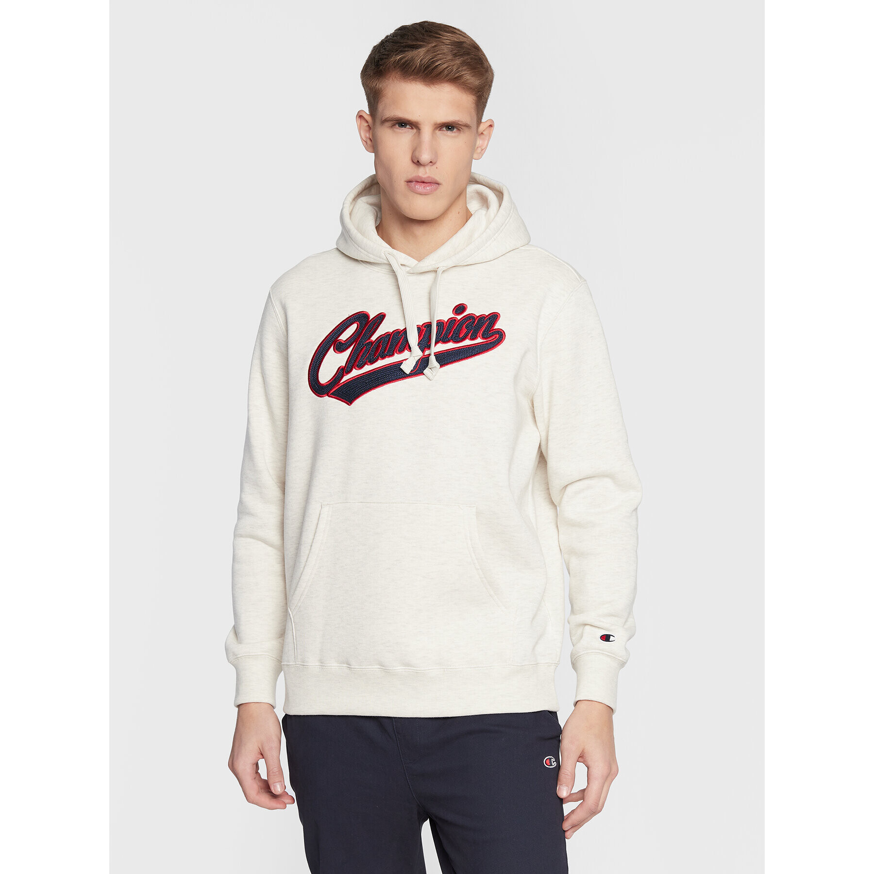 Champion Суитшърт Heavy Fleece Vintage Logo 217886 Сив Relaxed Fit - Pepit.bg