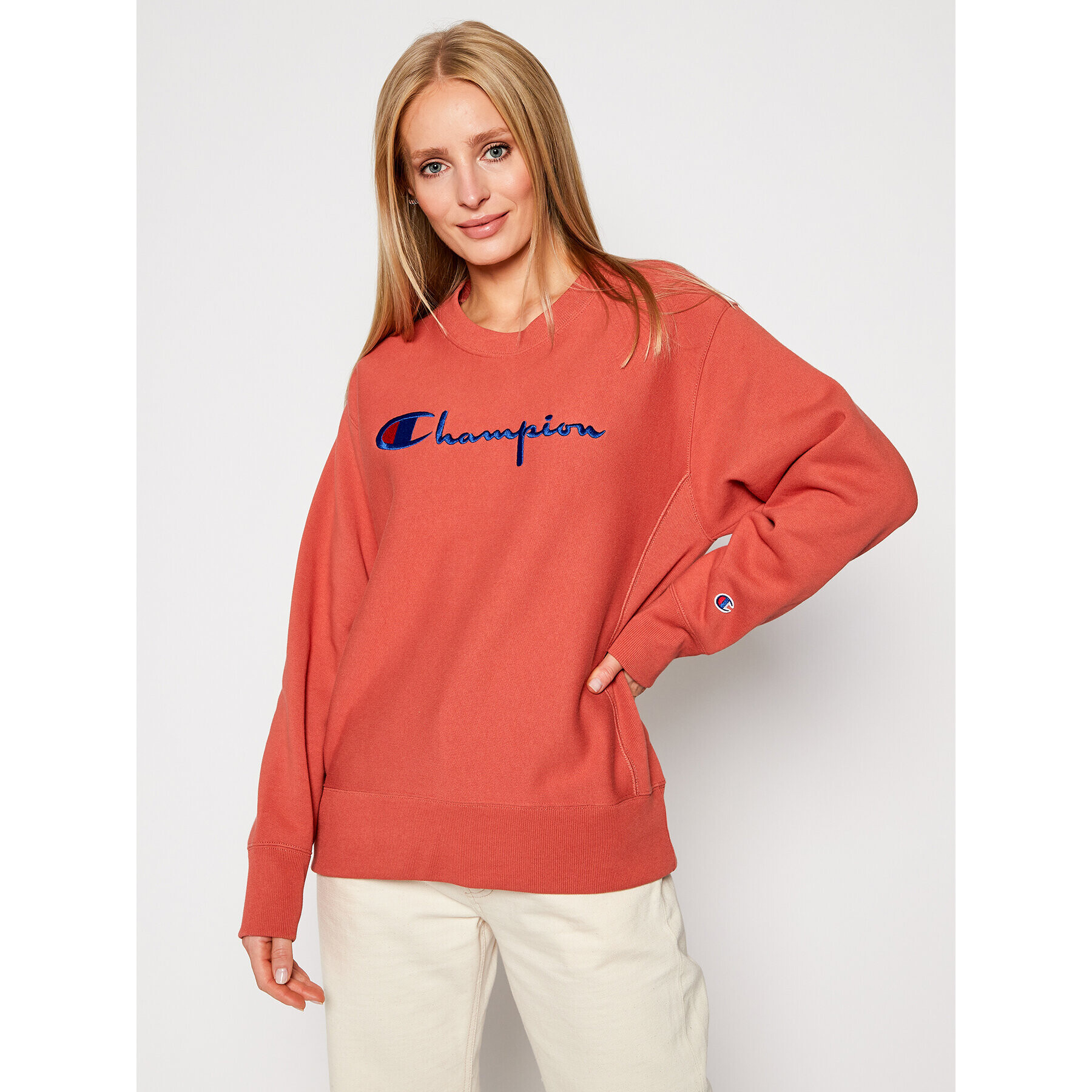 Champion Суитшърт Hooded 113795 Оранжев Regular Fit - Pepit.bg