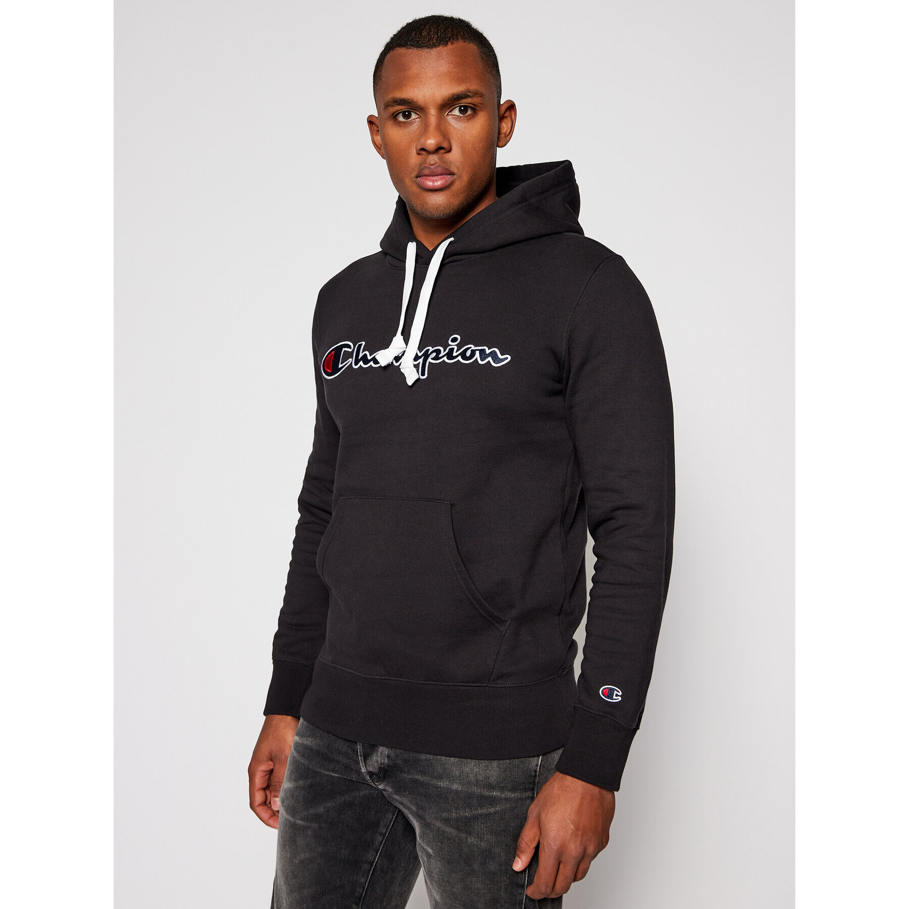 Champion Суитшърт Hooded 214718 Черен Comfort Fit - Pepit.bg