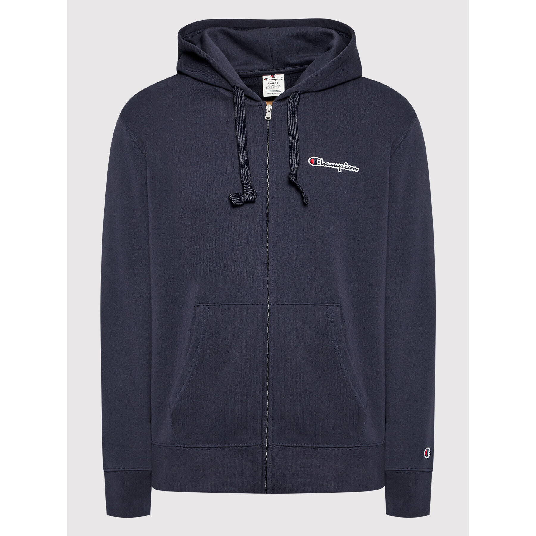 Champion Суитшърт Hooded Full Zip 217066 Тъмносин Custom Fit - Pepit.bg