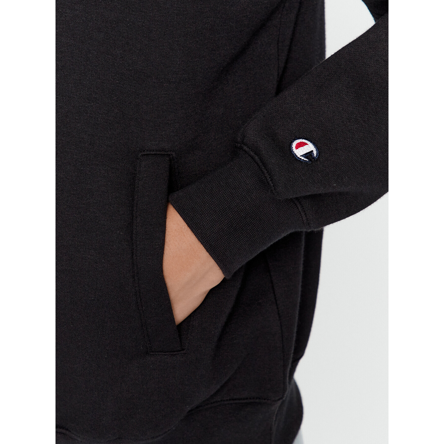 Champion Суитшърт Hooded Half Zip Sweatshirt 116581 Черен Oversize - Pepit.bg