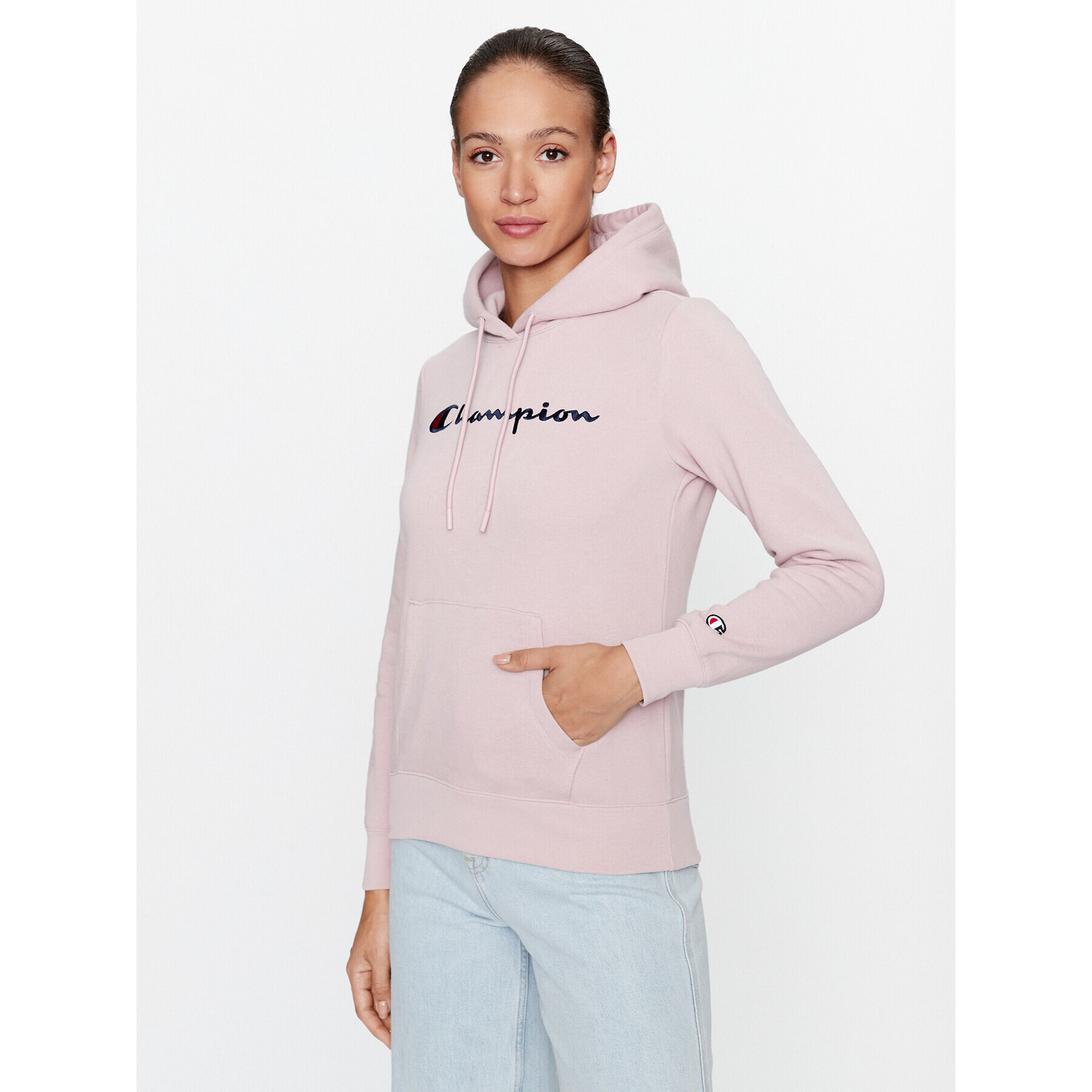 Champion Суитшърт Hooded Sweatshirt 116579 Розов Regular Fit - Pepit.bg