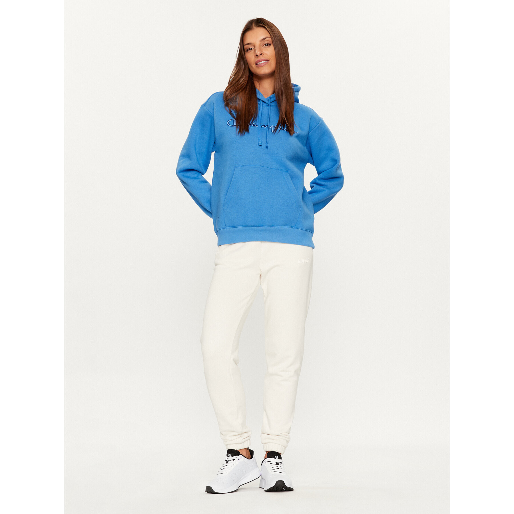 Champion Суитшърт Hooded Sweatshirt 116677 Син Custom Fit - Pepit.bg