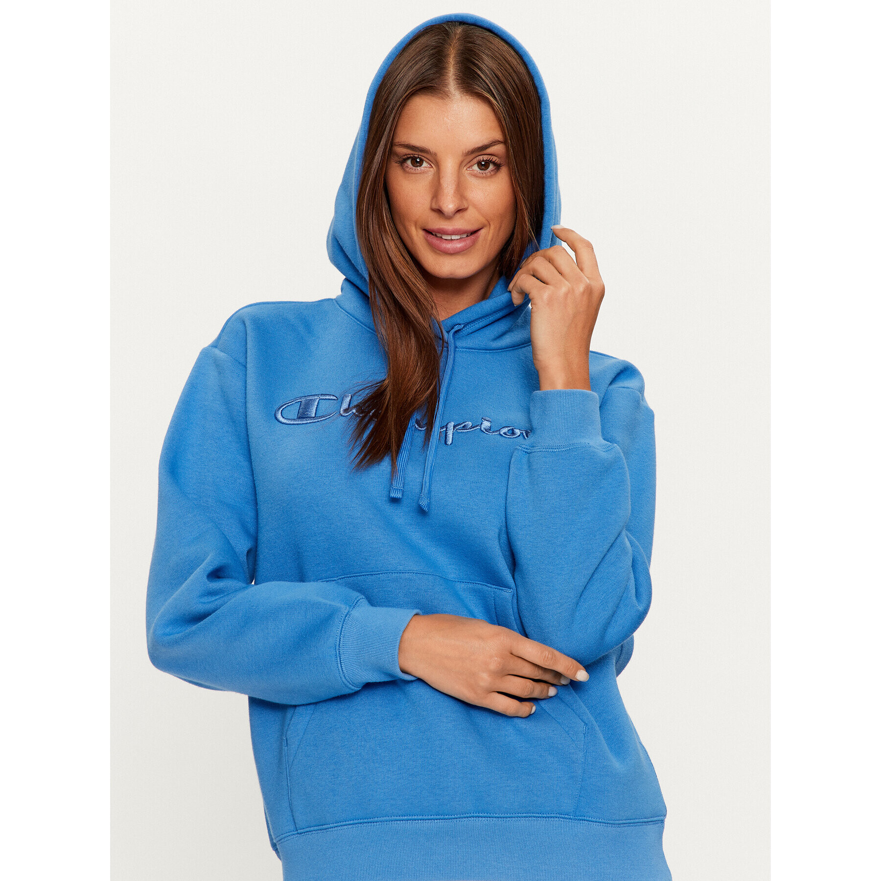 Champion Суитшърт Hooded Sweatshirt 116677 Син Custom Fit - Pepit.bg