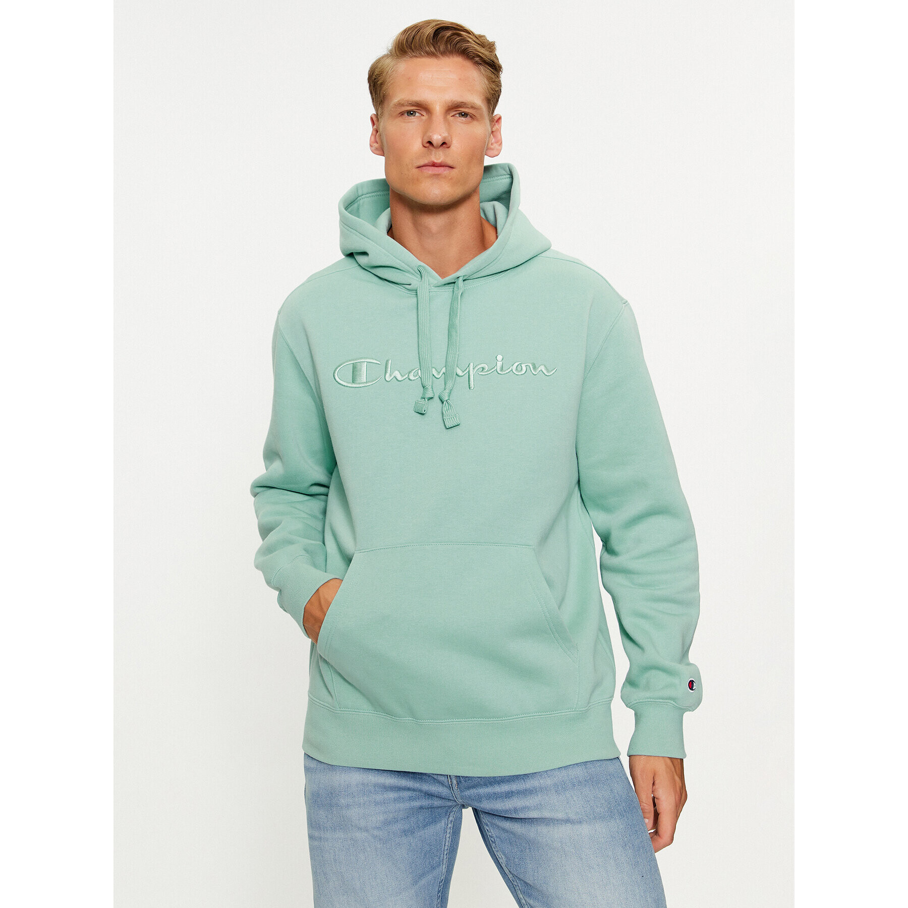 Champion Суитшърт Hooded Sweatshirt 219061 Син Regular Fit - Pepit.bg