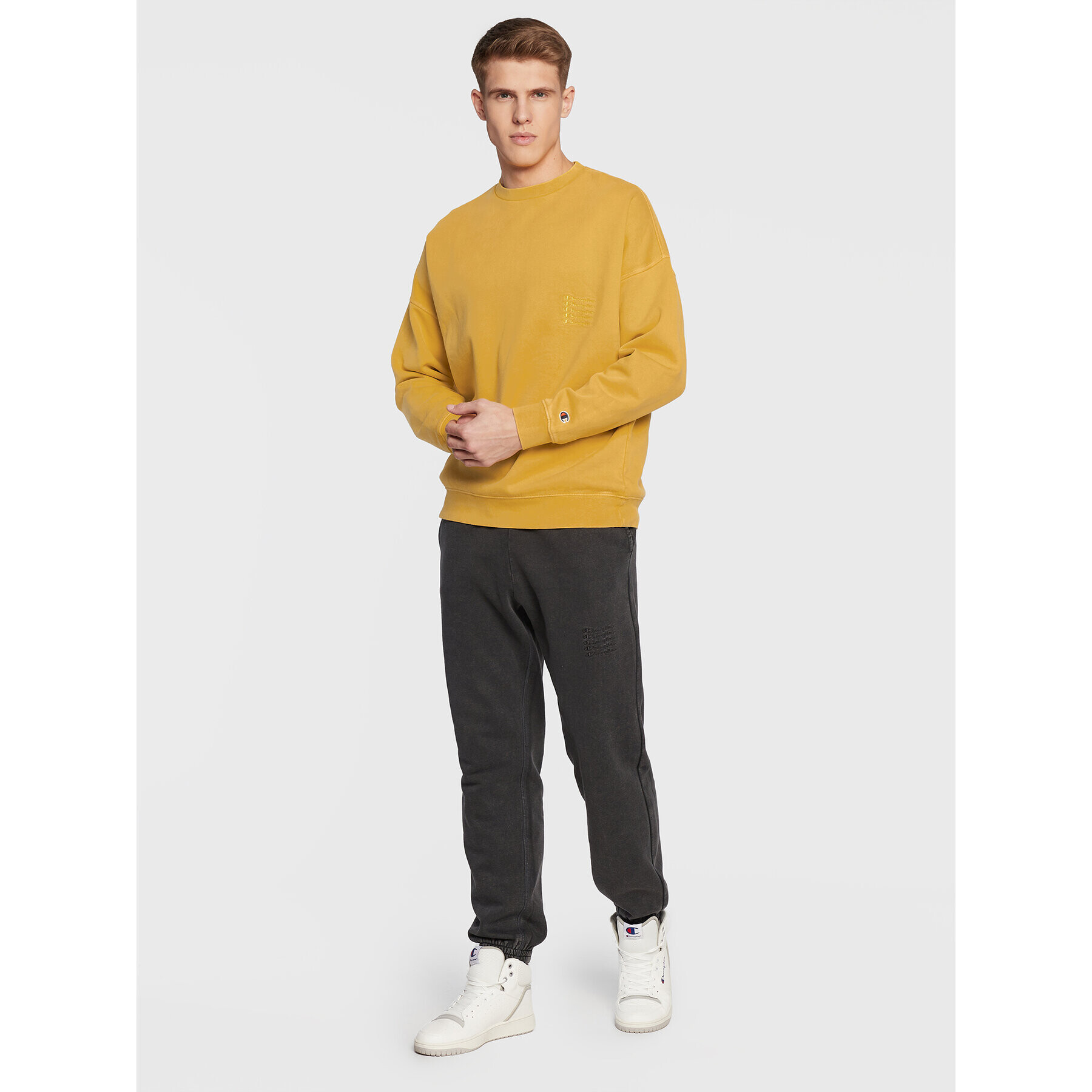 Champion Суитшърт Ice-Dyed 217895 Жълт Baggy Fit - Pepit.bg