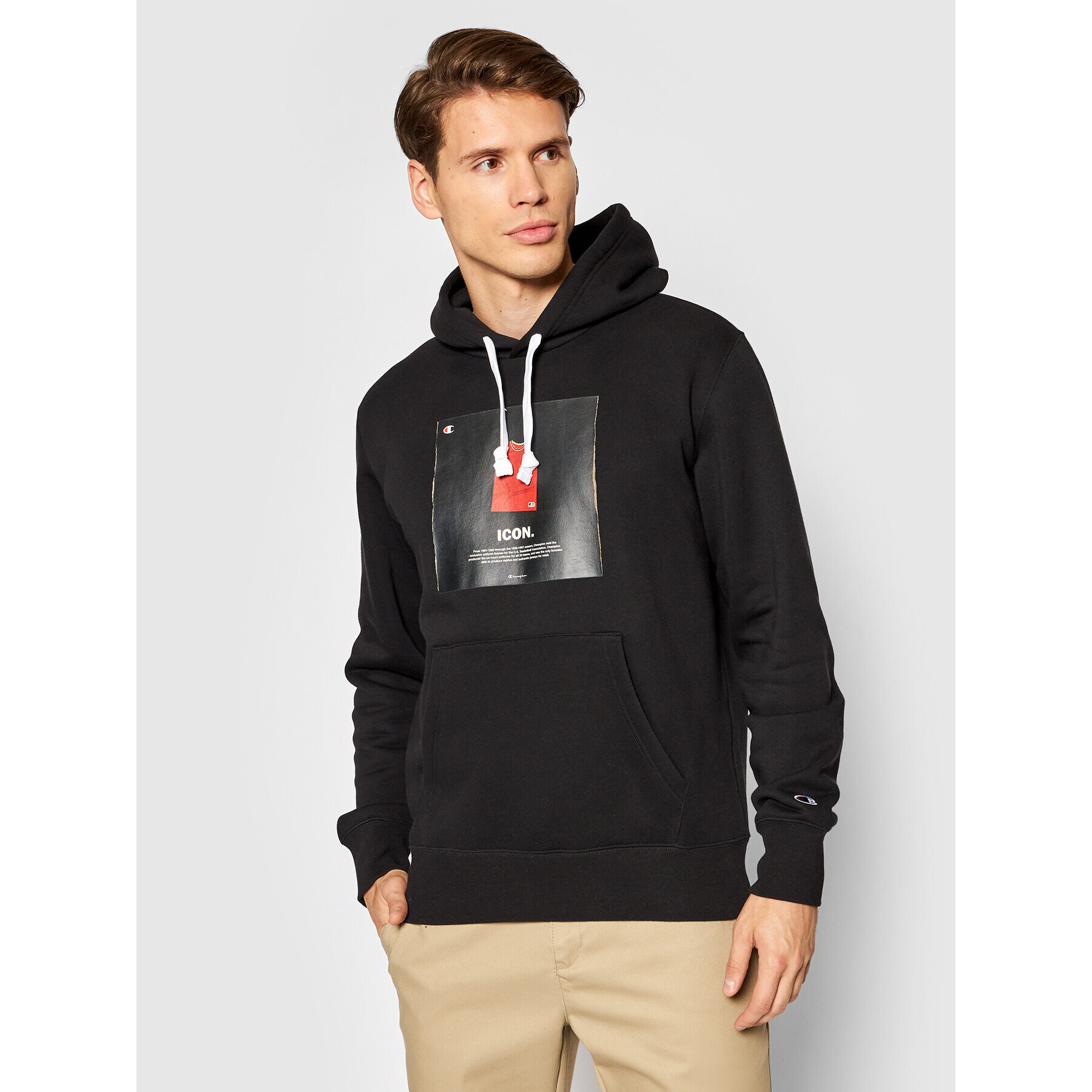 Champion Суитшърт Icon Graphic Print 216958 Черен Regular Fit - Pepit.bg