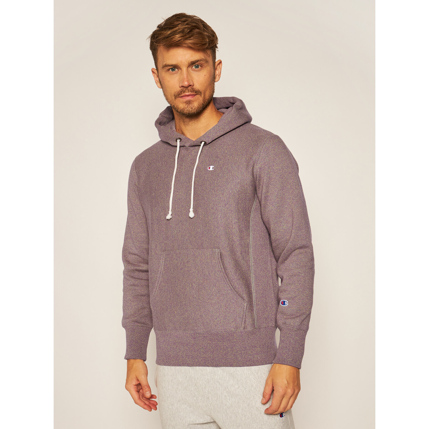 Champion Суитшърт Jaspé C Logo 214941 Виолетов Custom Fit - Pepit.bg