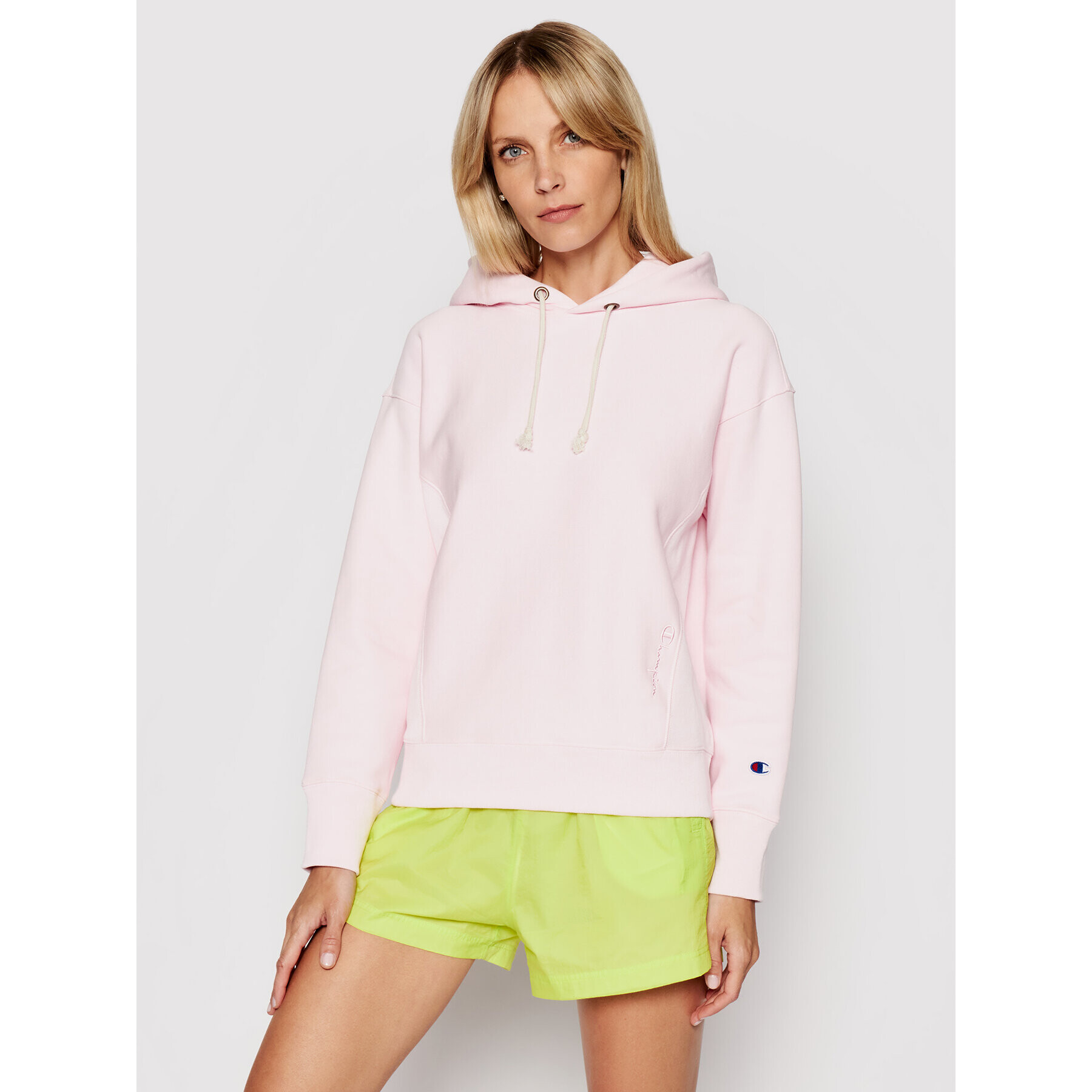 Champion Суитшърт Lightweight Reverse Weave 112724 Розов Oversize - Pepit.bg