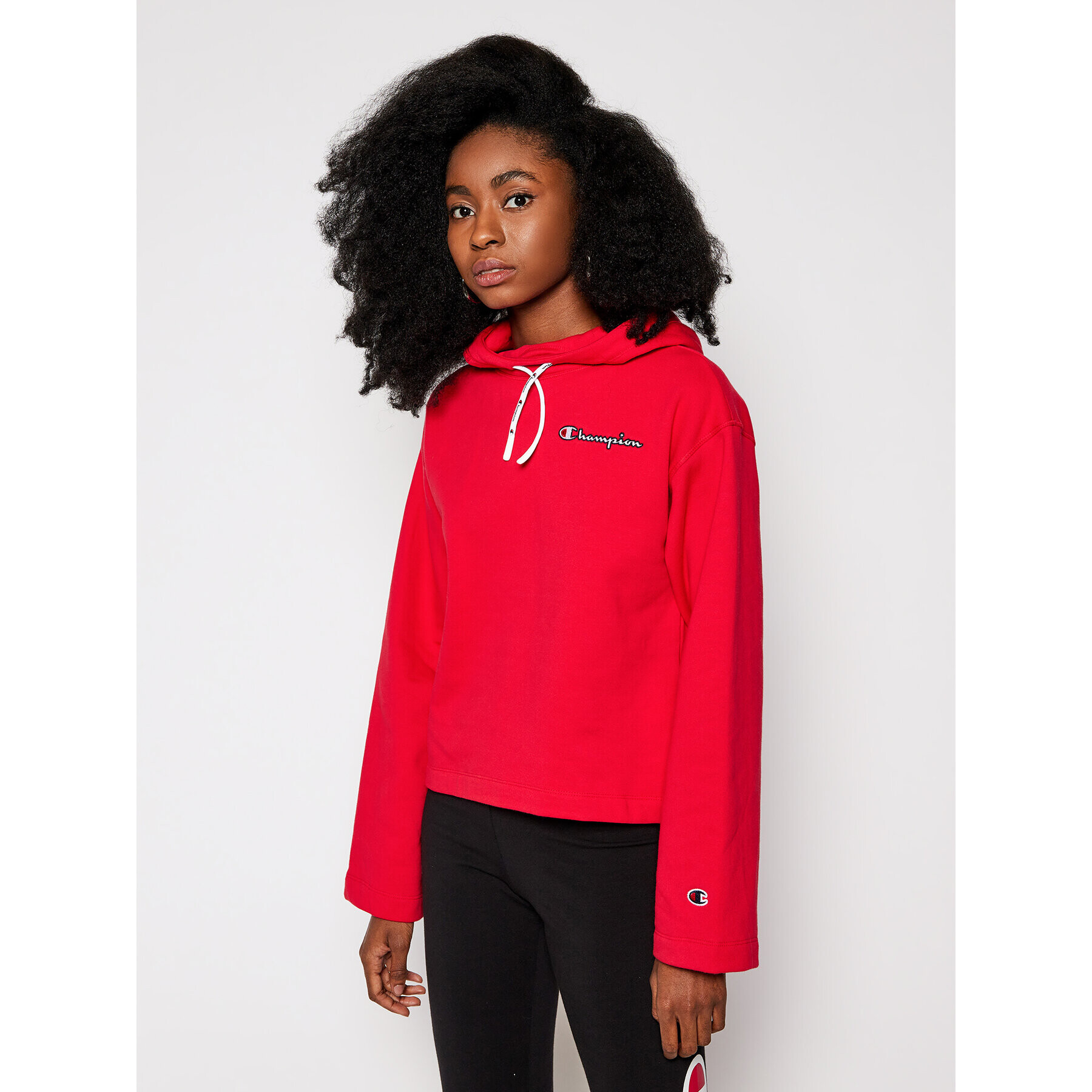 Champion Суитшърт Logo Cropped 113186 Червен Custom Fit - Pepit.bg