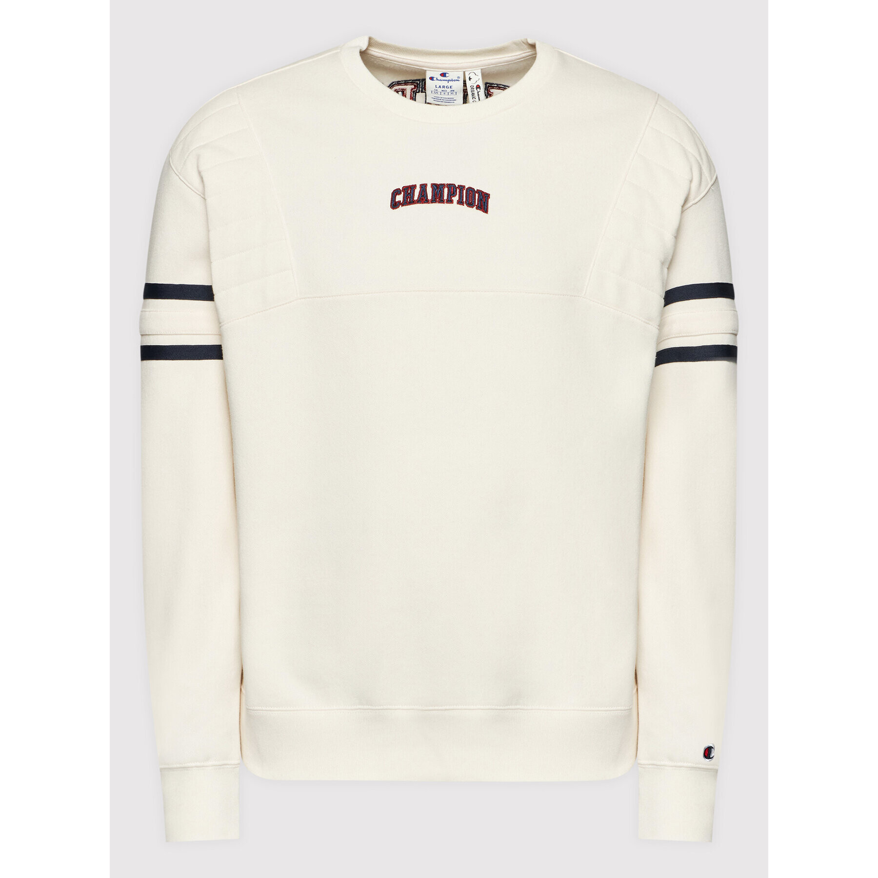 Champion Суитшърт Logo Varsity Script 216578 Бял Custom Fit - Pepit.bg