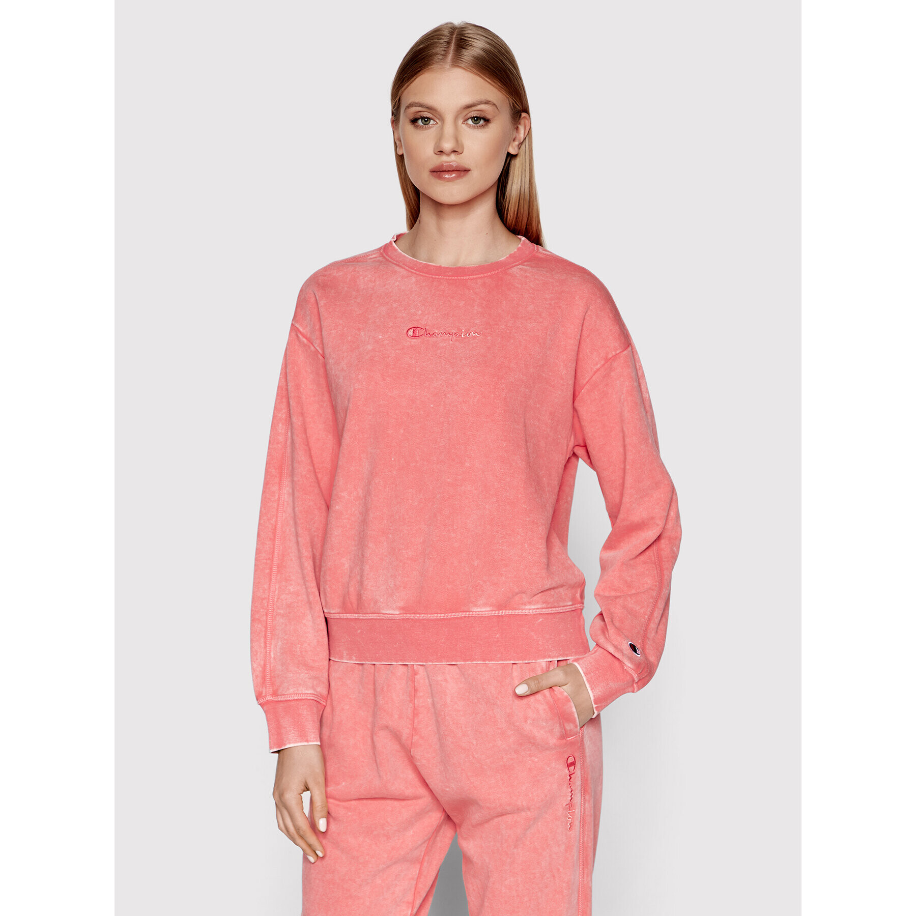 Champion Суитшърт Multicolour Embroidered 114942 Розов Boxy Fit - Pepit.bg