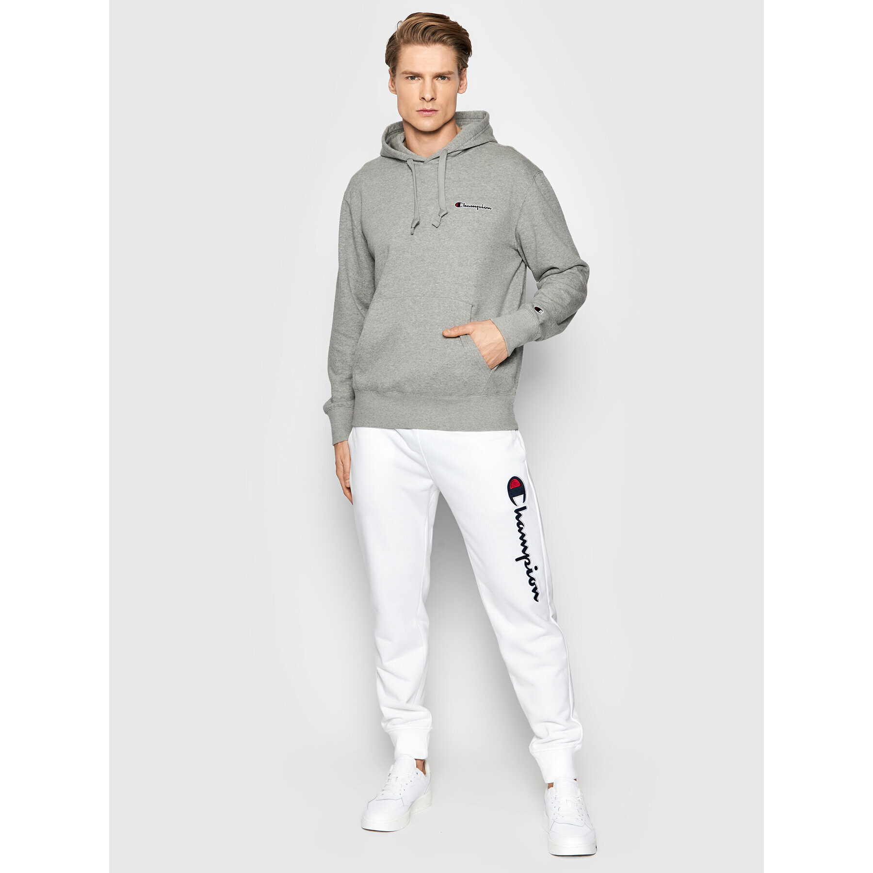 Champion Суитшърт Poly 217064 Сив Comfort Fit - Pepit.bg