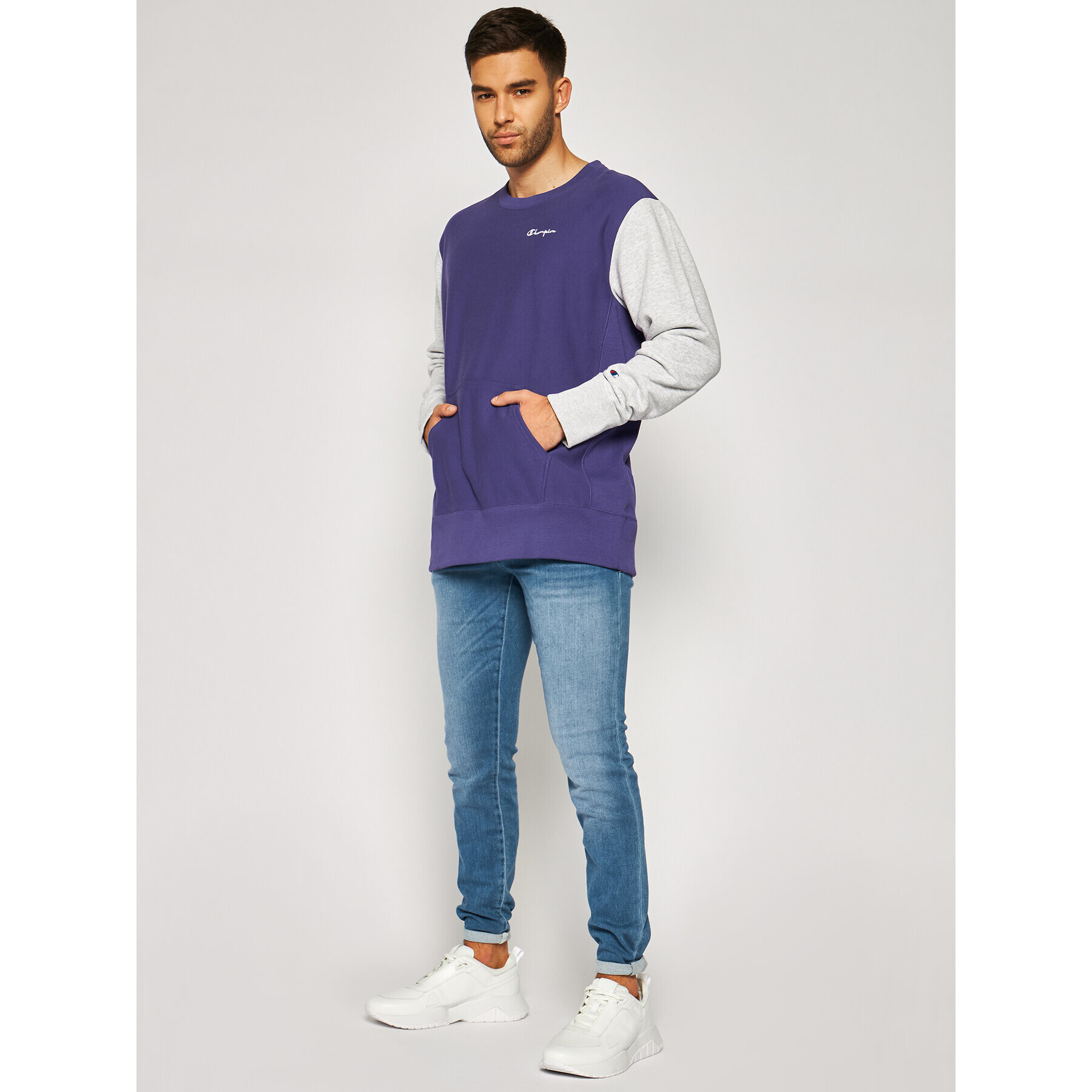Champion Суитшърт Premium Crewneck 214284 Виолетов Regular Fit - Pepit.bg