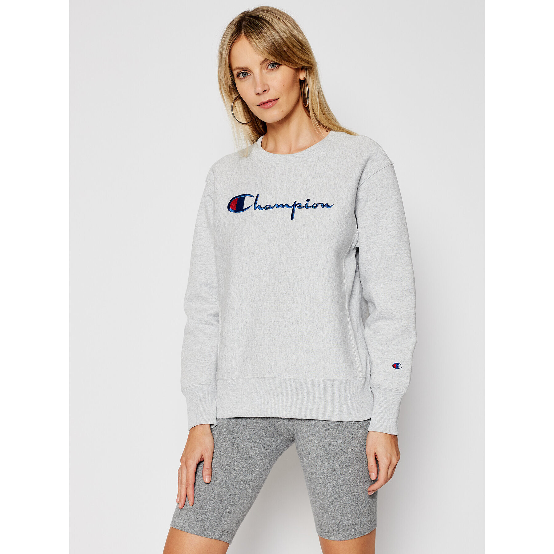 Champion Суитшърт Reverse Weave 113152 Сив Standard Fit - Pepit.bg