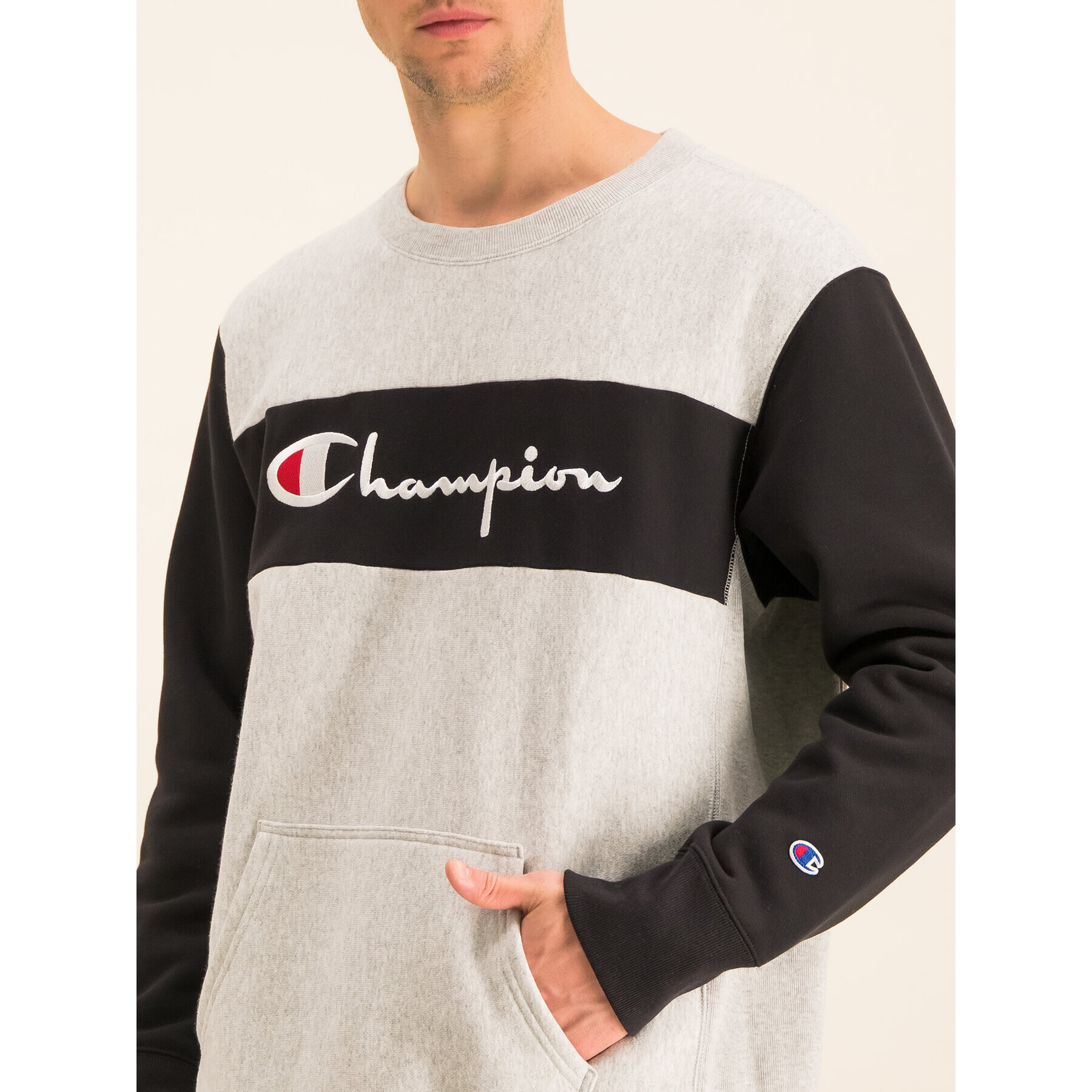 Champion Суитшърт Reverse Weave 214049 Сив Oversize - Pepit.bg