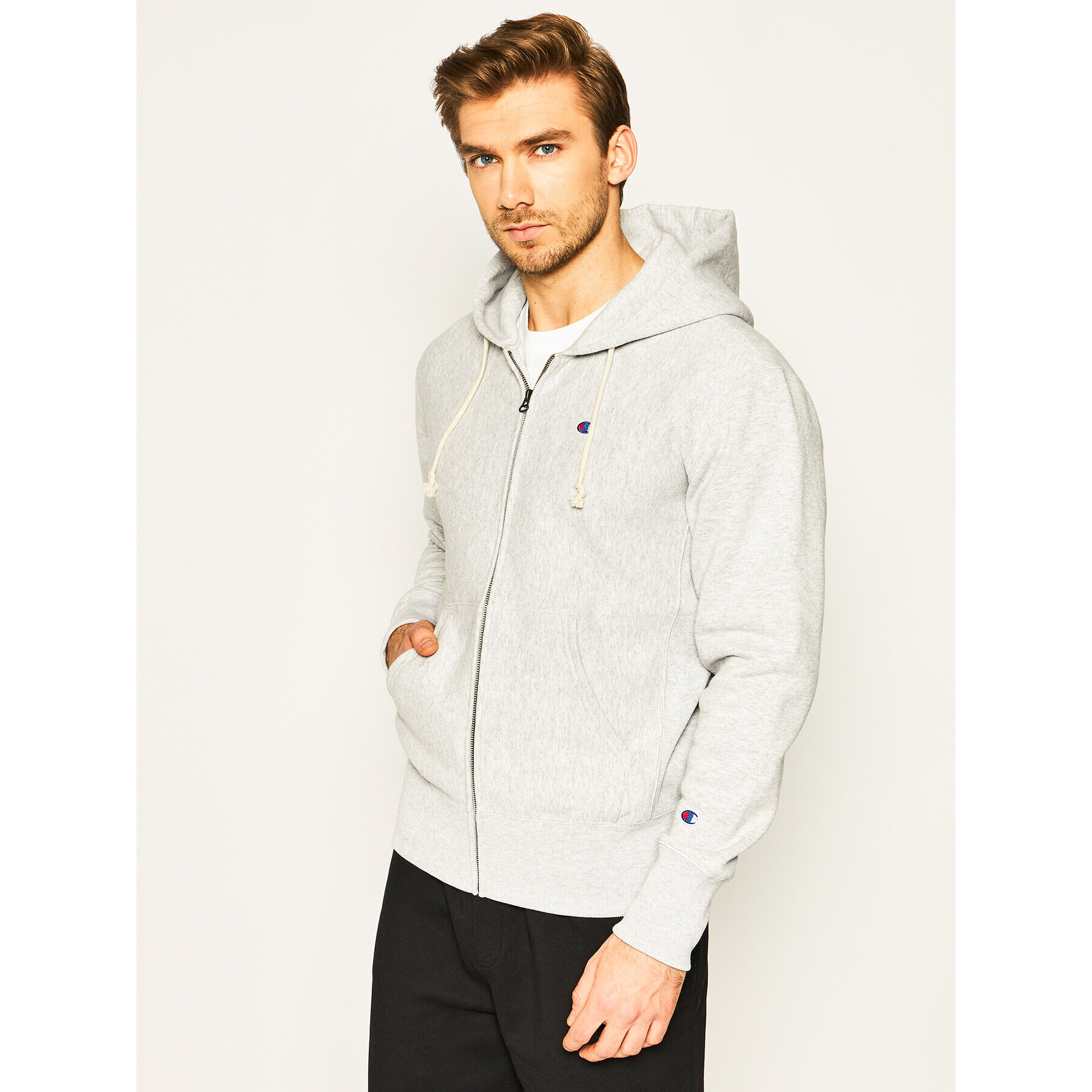 Champion Суитшърт Reverse Weave 214677 Сив Regular Fit - Pepit.bg