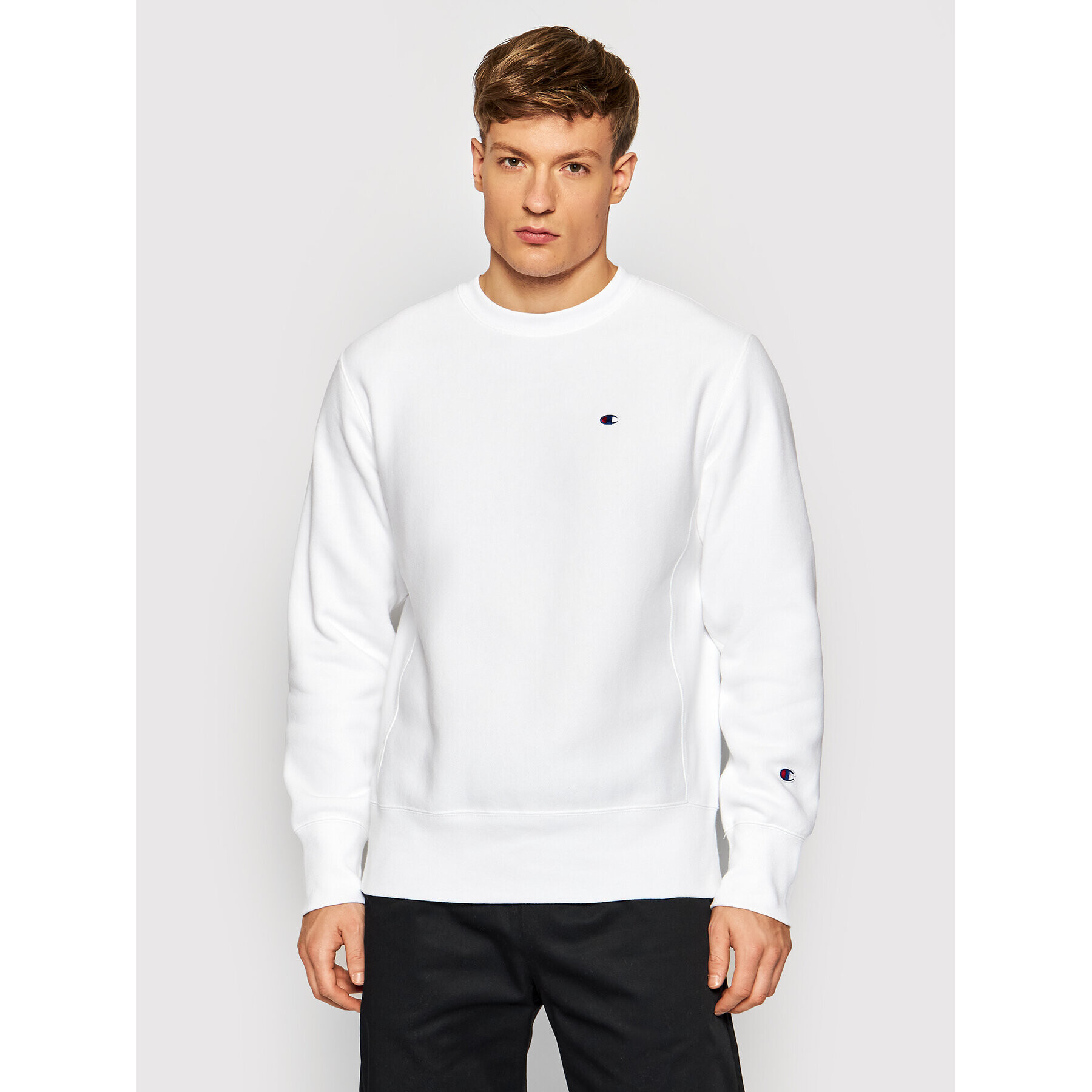 Champion Суитшърт Reverse Weave C Logo 216495 Бял Regular Fit - Pepit.bg