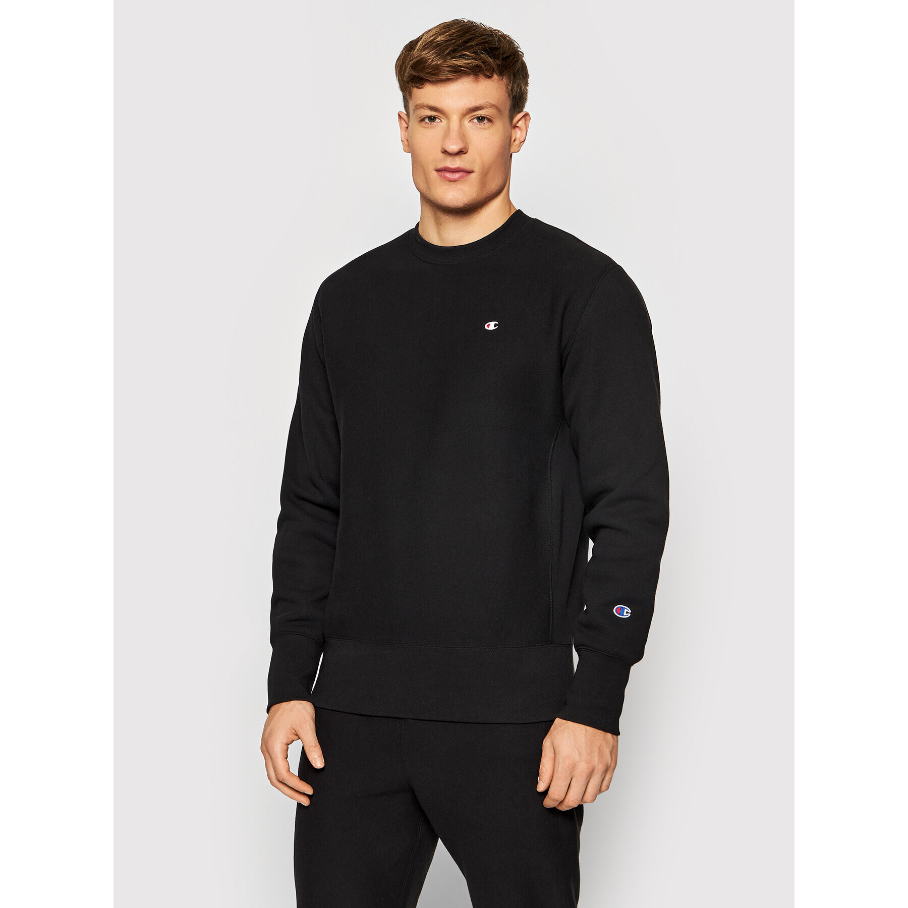 Champion Суитшърт Reverse Weave C Logo 216495 Черен Regular Fit - Pepit.bg