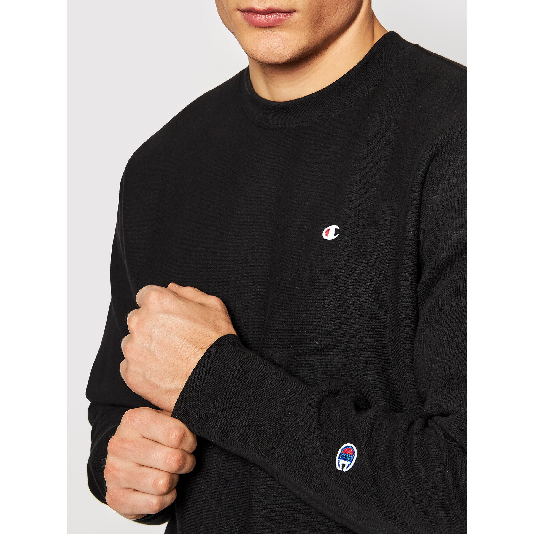 Champion Суитшърт Reverse Weave C Logo 216495 Черен Regular Fit - Pepit.bg