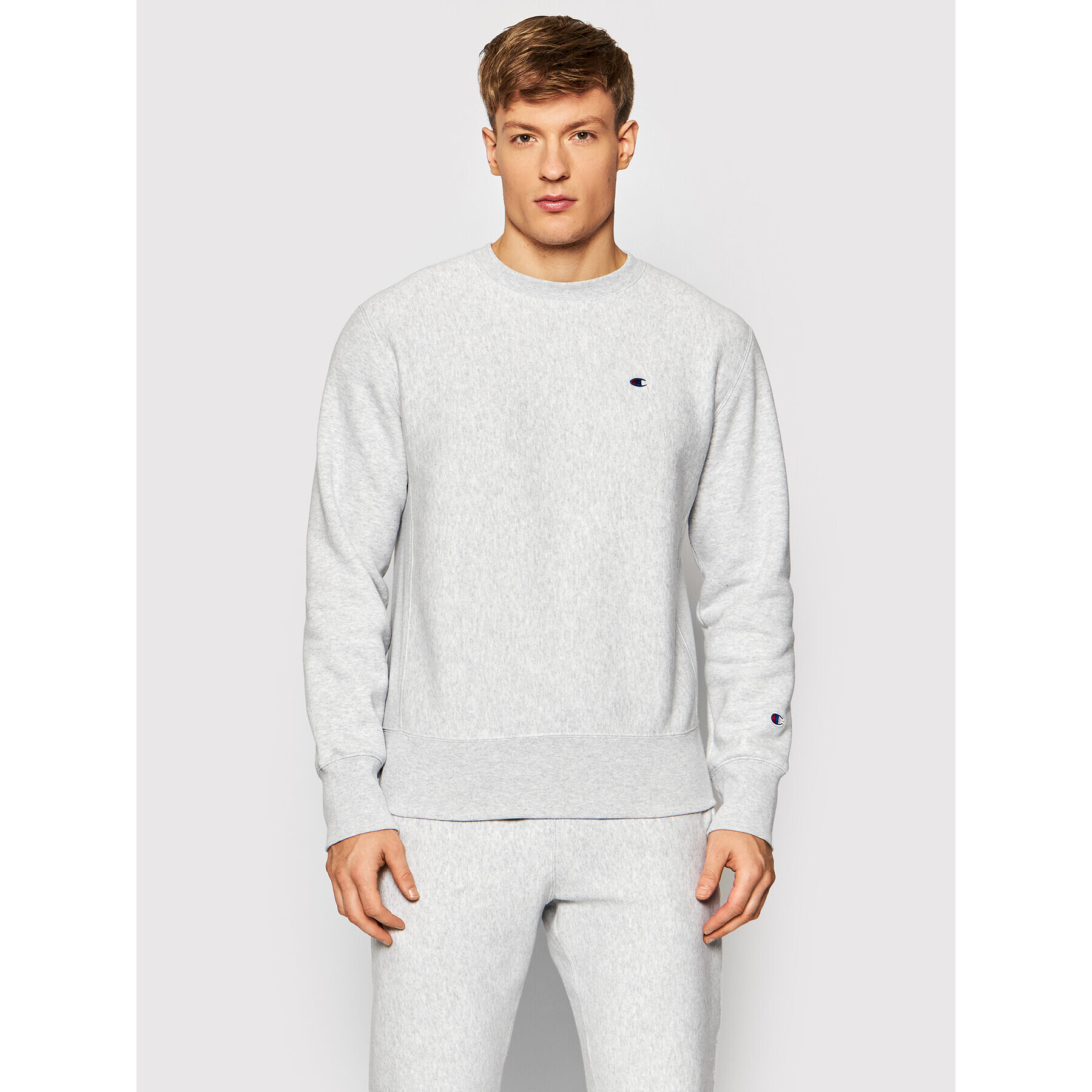 Champion Суитшърт Reverse Weave C Logo 216495 Сив Regular Fit - Pepit.bg